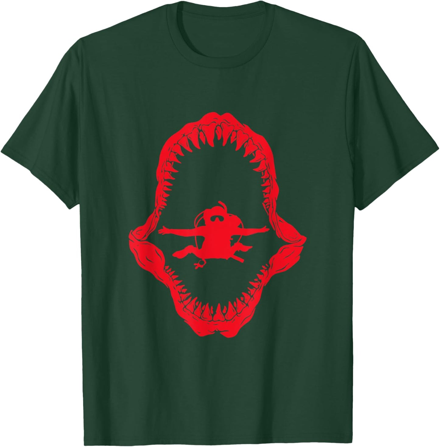 Shark Diving Scuba Diver Gift Underwater Deep Sea Dive T-Shirt - T-Shirt | Forest