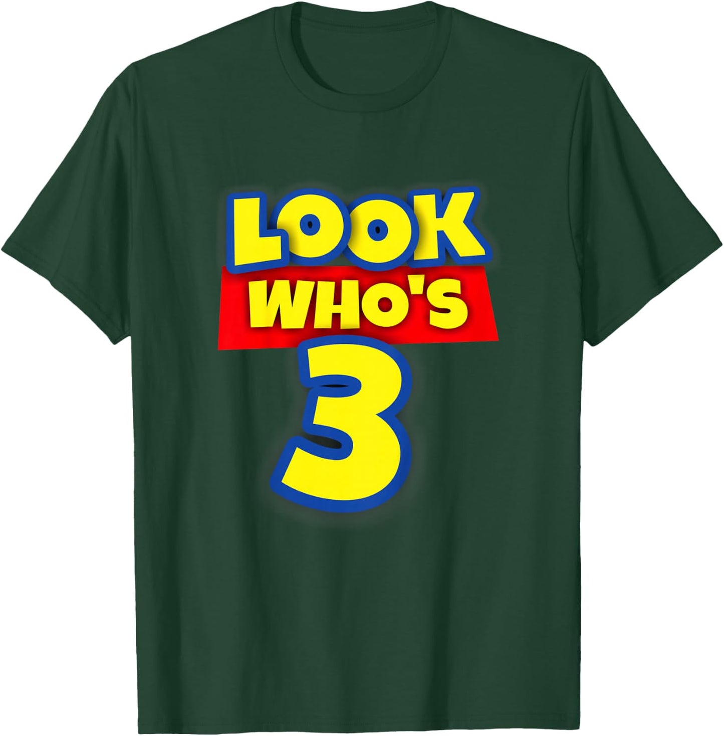 3 Year Old Birthday Party Theme Boys Girls Look Who's 3 T-Shirt - T-Shirt | Forest