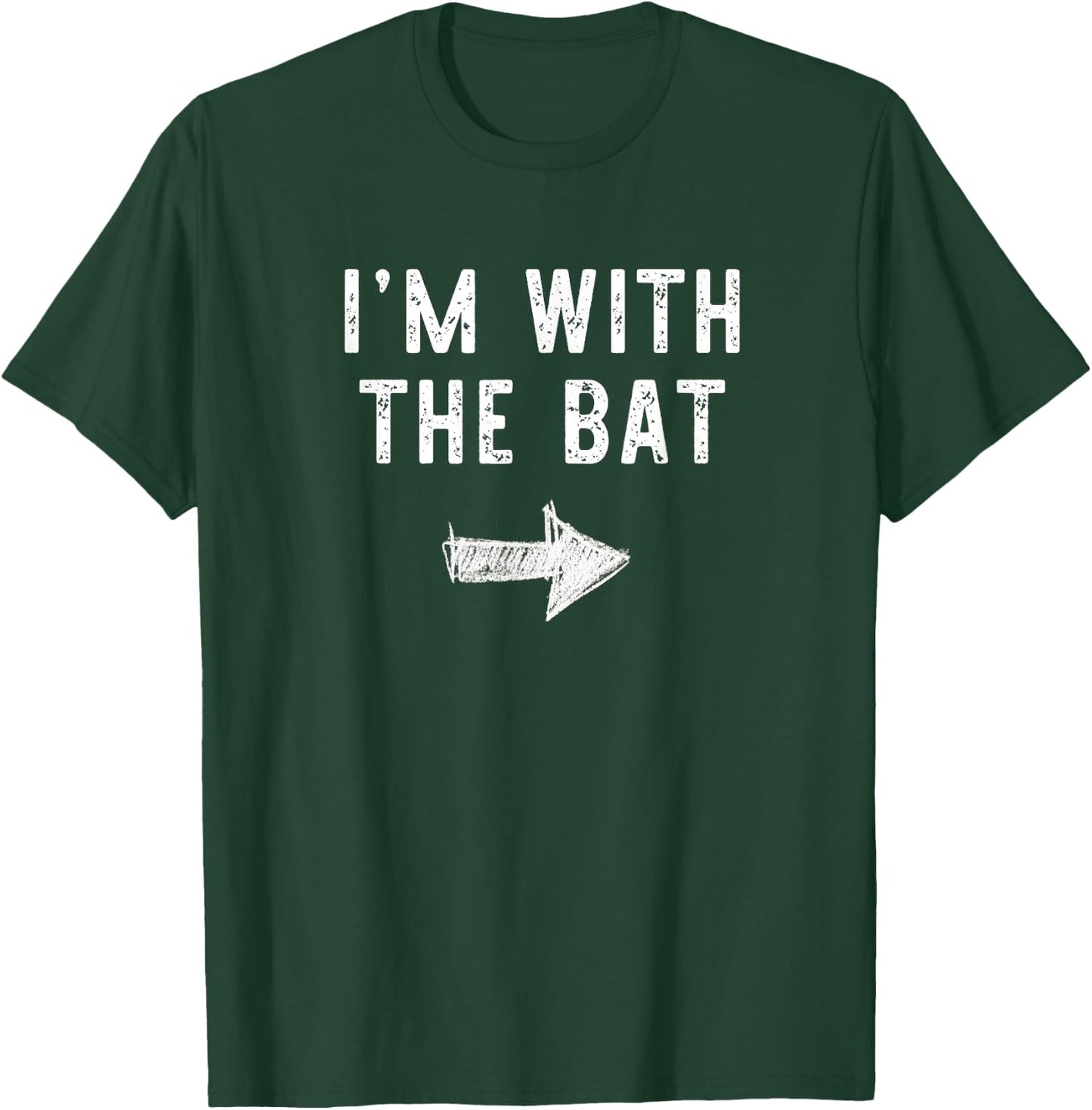 I'm with The Bat Costume Halloween Matching Couple T-Shirt - T-Shirt | Forest