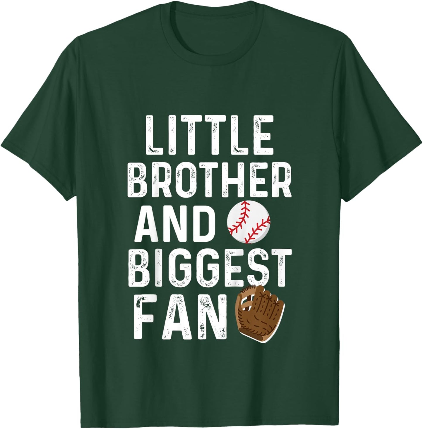 Baseball Little Brother and Biggest Fan Game Day Travel T-Shirt - T-Shirt | Forest