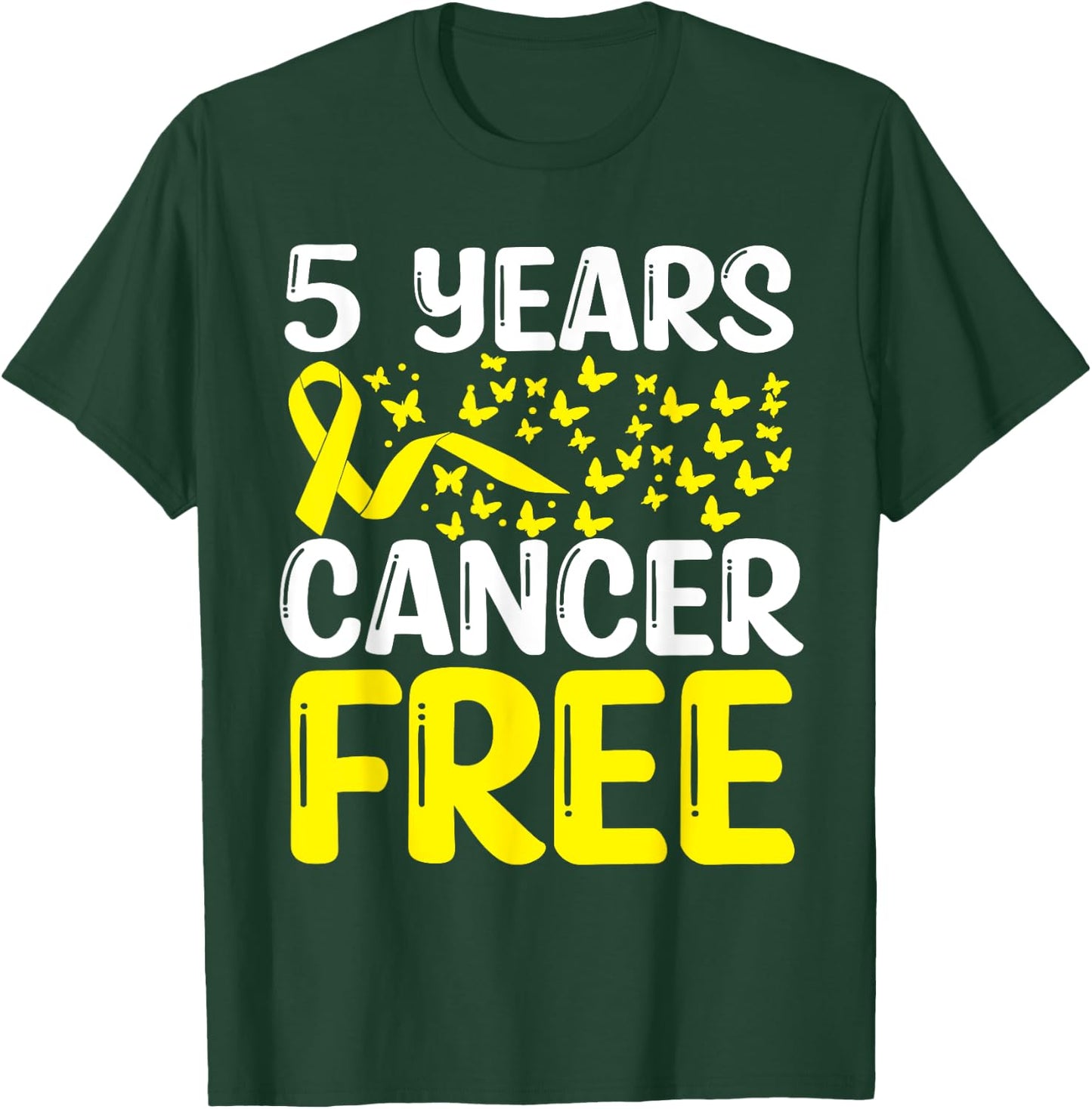 5 Years Childhood Cancer Free Neuroblastoma Survivor Ribbon T-Shirt - T-Shirt | Forest