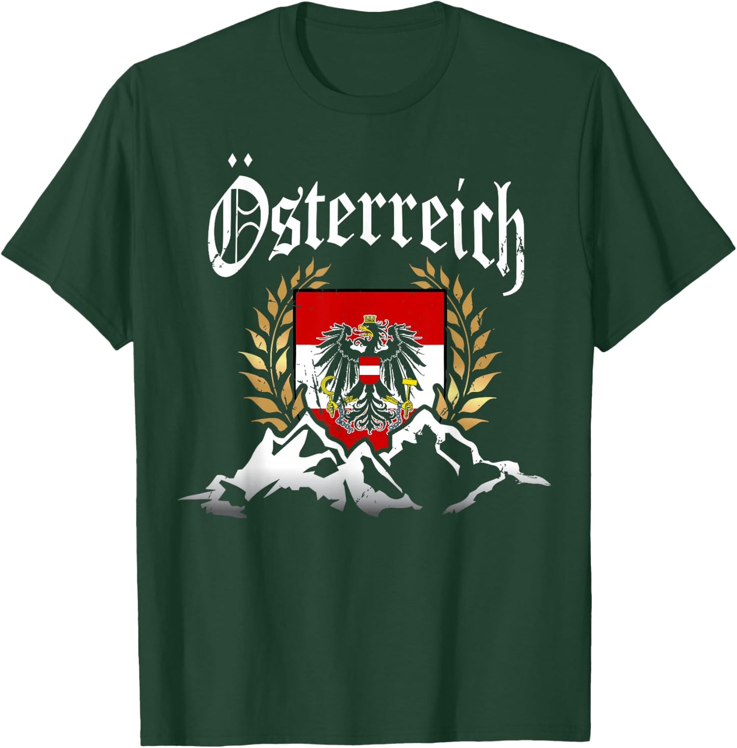 Austria Oesterreich with alps mountains men and women T-Shirt - T-Shirt | Forest
