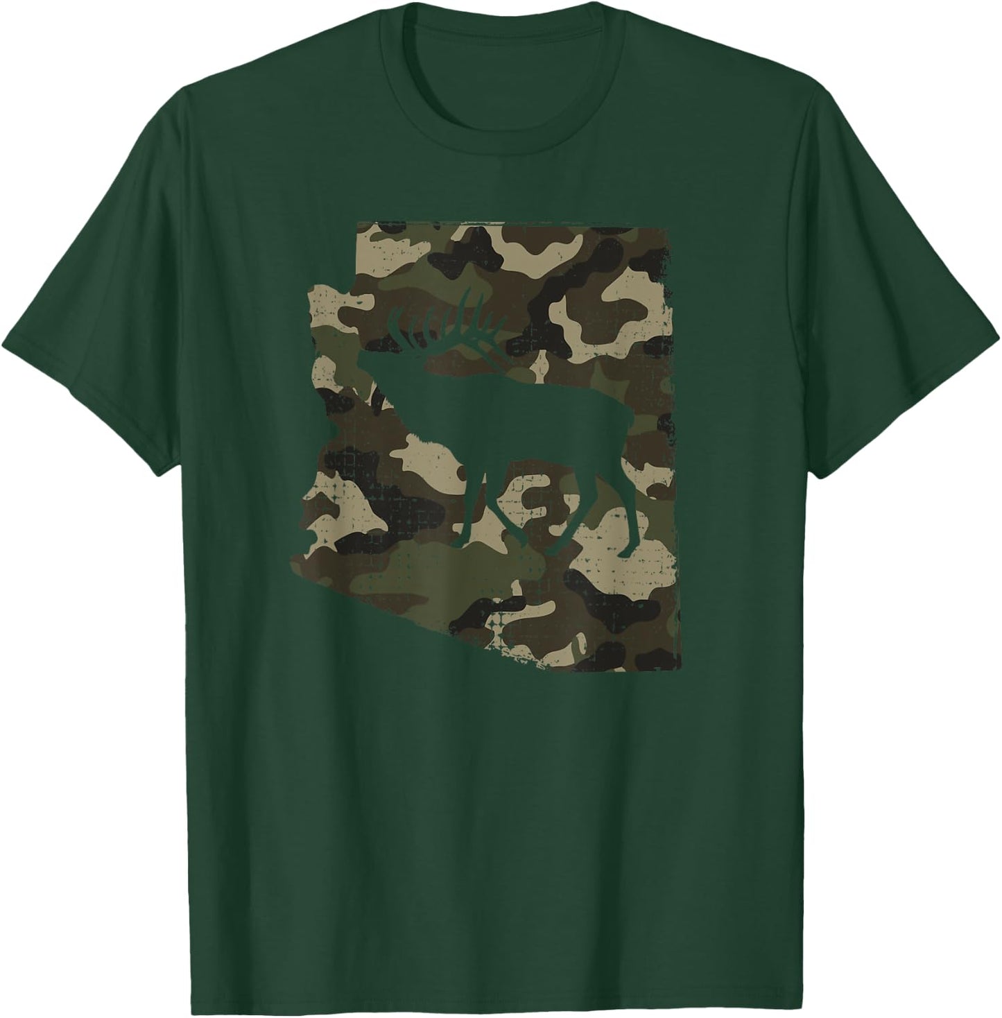 Camo Arizona Elk Hunting T Shirt - AZ Bull Elk Hunting Shirt T-Shirt - T-Shirt | Forest