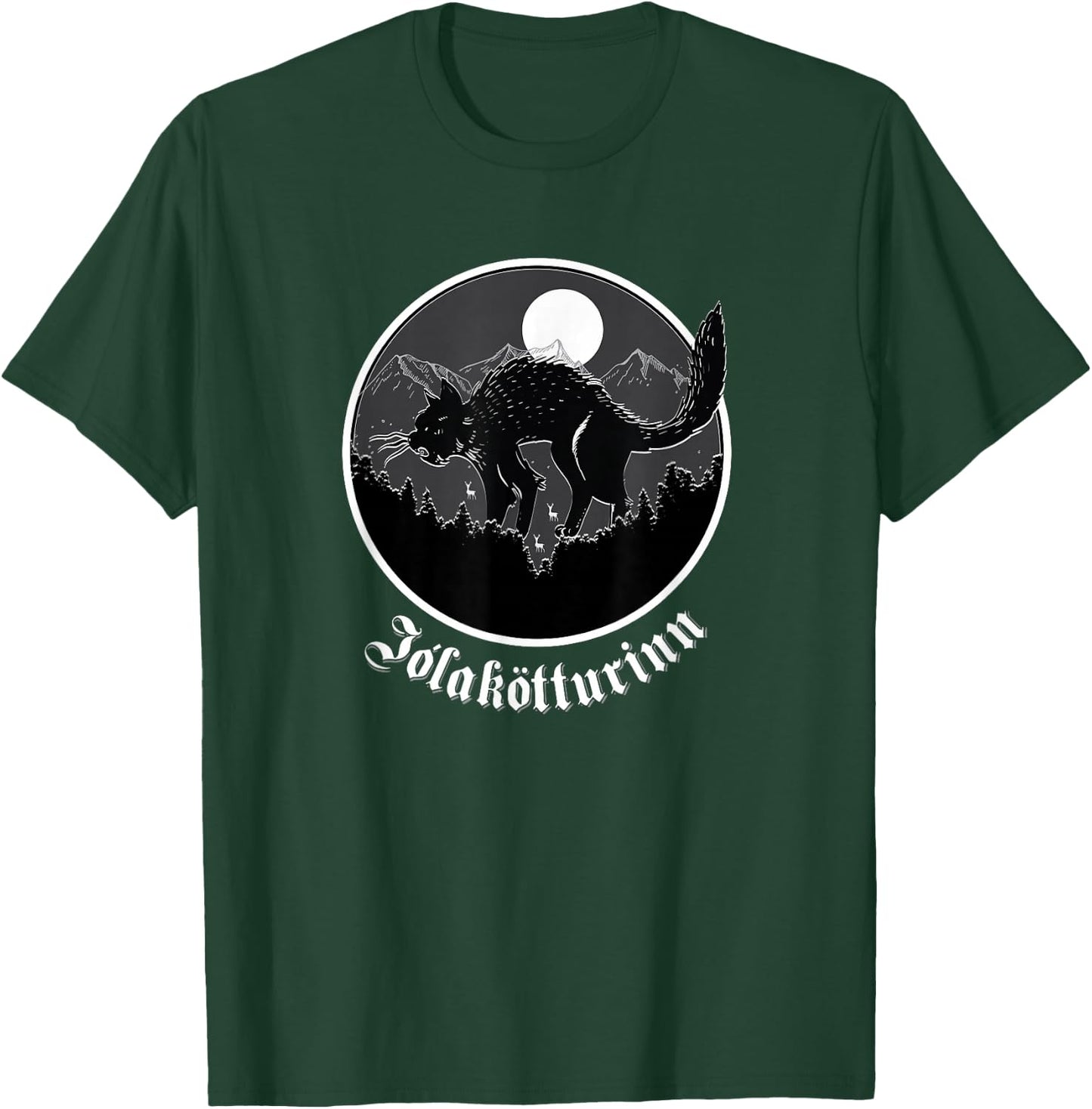 Yule Cat Jolakotturinn Icelandic Folklore Christmas Gift T-Shirt - T-Shirt | Forest