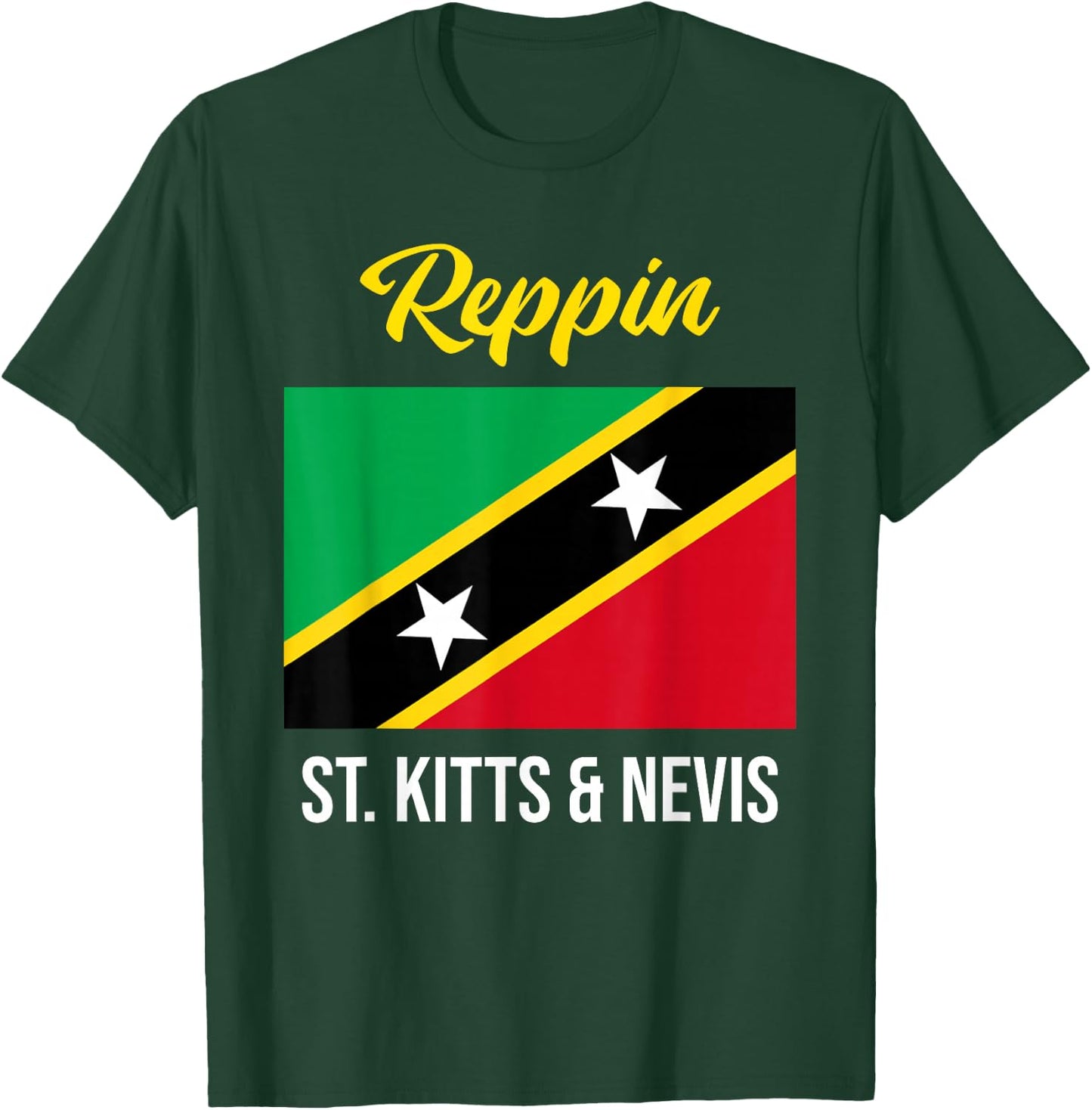St. Kitts & Nevis Flag Reppin West Indies T Shirt T-Shirt - T-Shirt | Forest