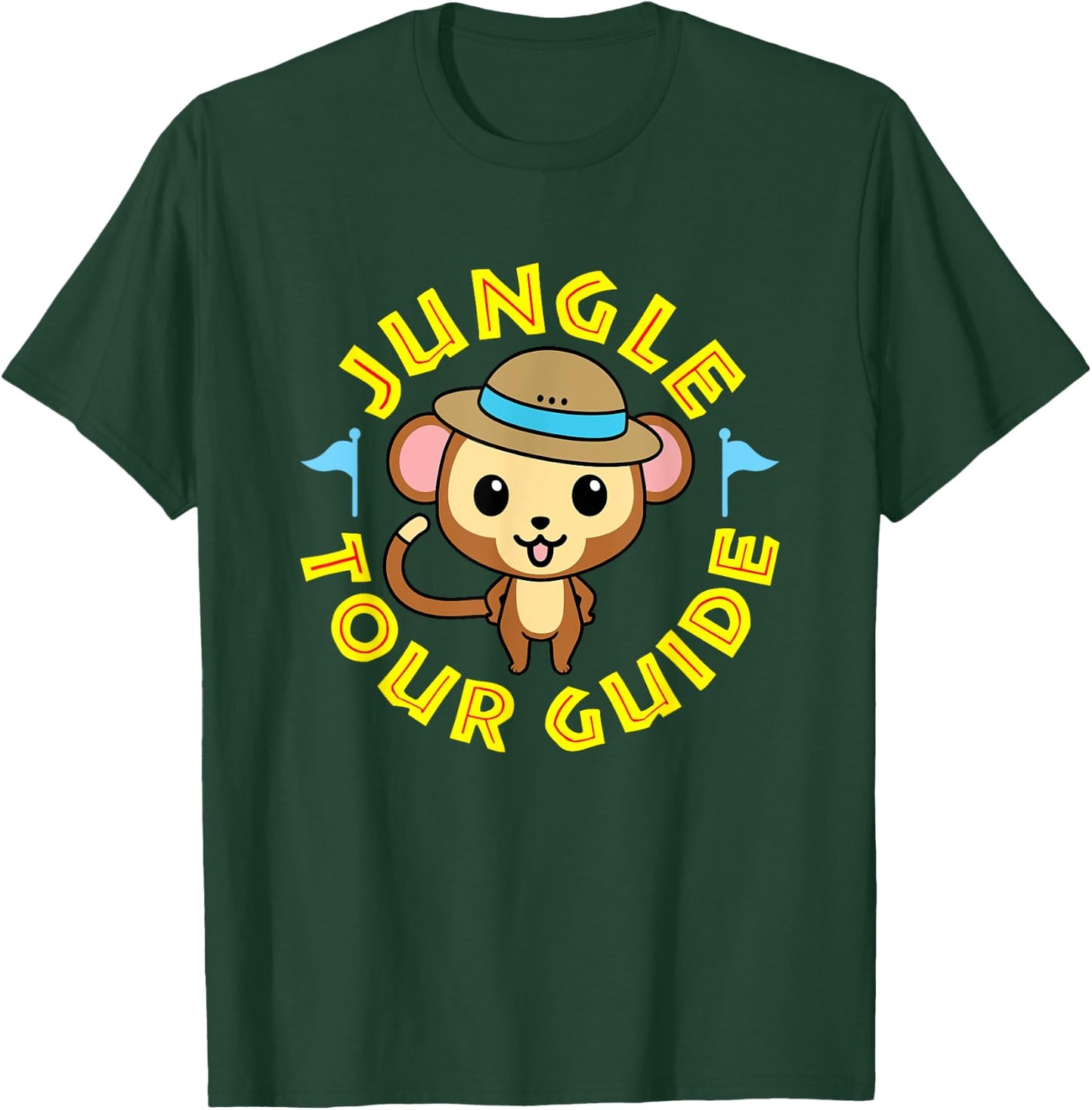 Monkey in Hat - Jungle Tour Guide T-Shirt - T-Shirt | Forest