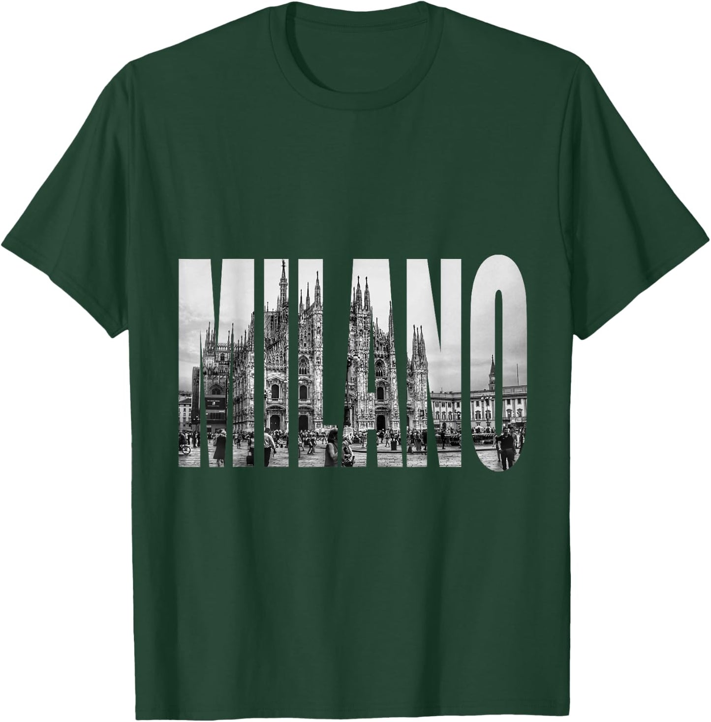 Milano Duomo Black and White Logo Picture T-Shirt - T-Shirt | Forest