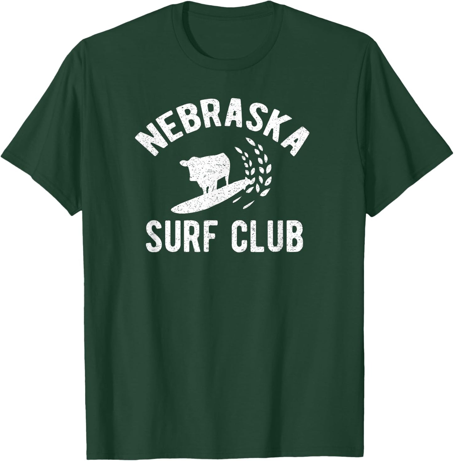 Nebraska Surf Club - Funny Nebraska Shirt T-Shirt - T-Shirt | Forest