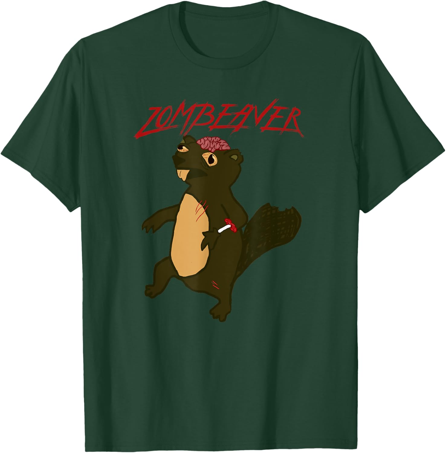 Zombeavers Shirt Funny Zombie Beaver Joke Spooky Zombeaver T-Shirt - T-Shirt | Forest