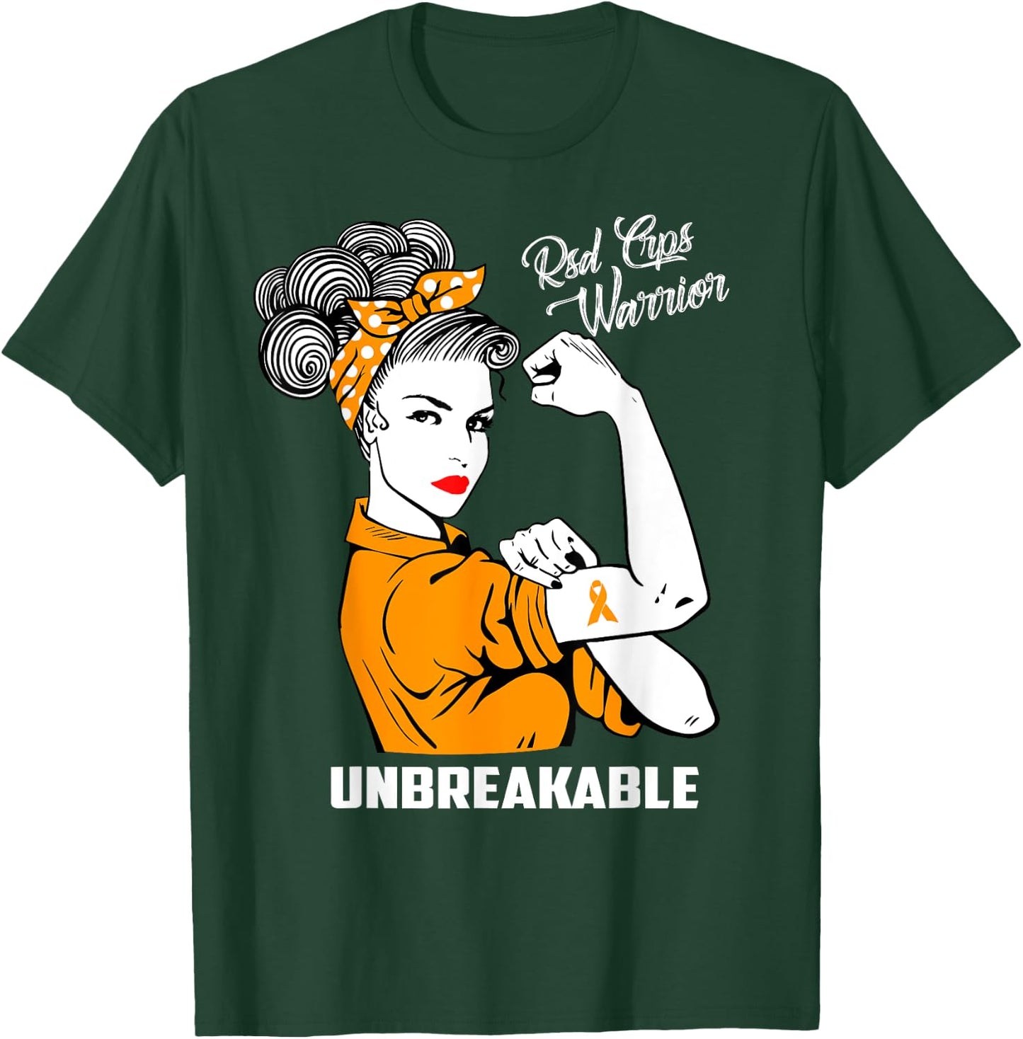 RSD CRPS Warrior Unbreakable RSD CRPS Awareness Gift T-Shirt - T-Shirt | Forest