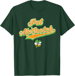 Pat McCrotch Funny Green St Patricks Day Beer T-Shirt - T-Shirt | Forest