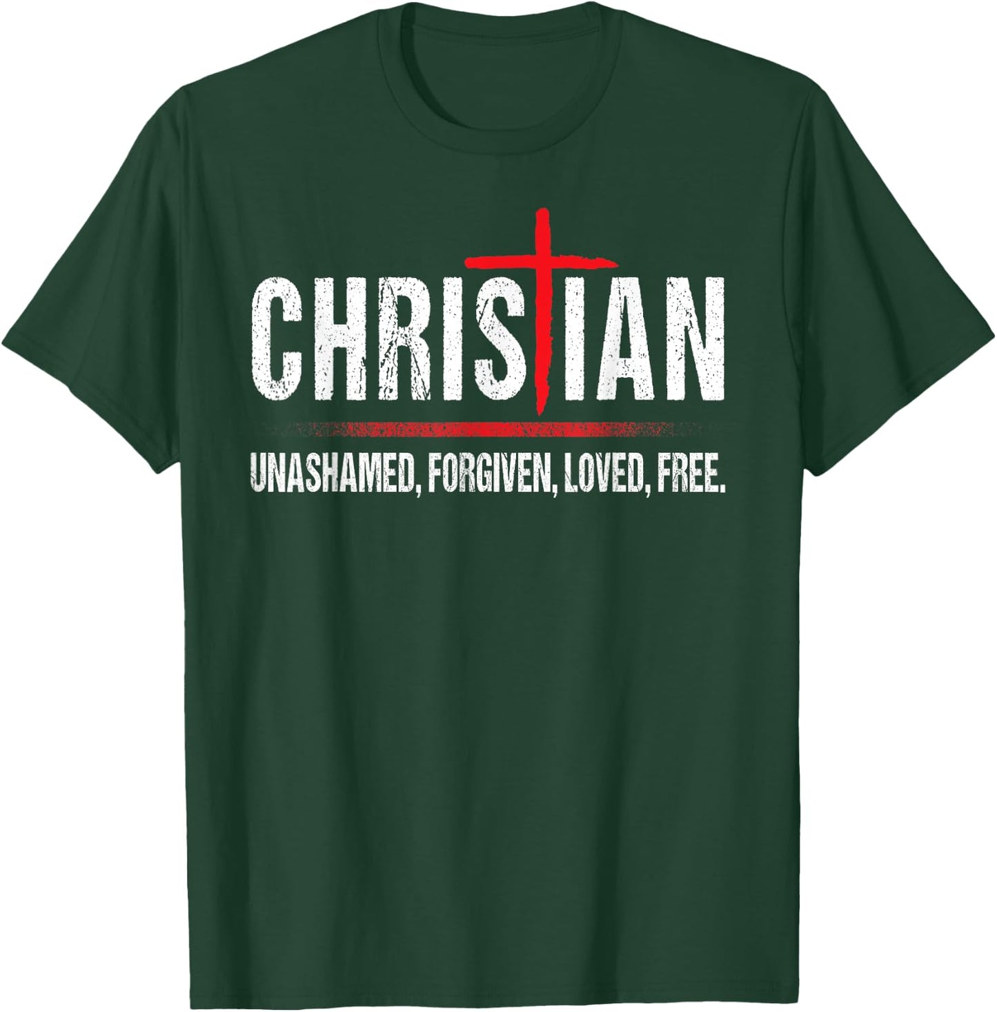 Christian Jesus Unashamed Cross T-Shirt - T-Shirt | Forest