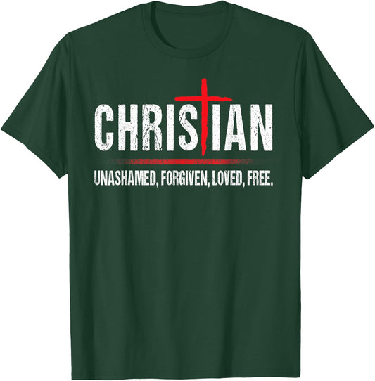 Christian Jesus Unashamed Cross T-Shirt - T-Shirt | Forest