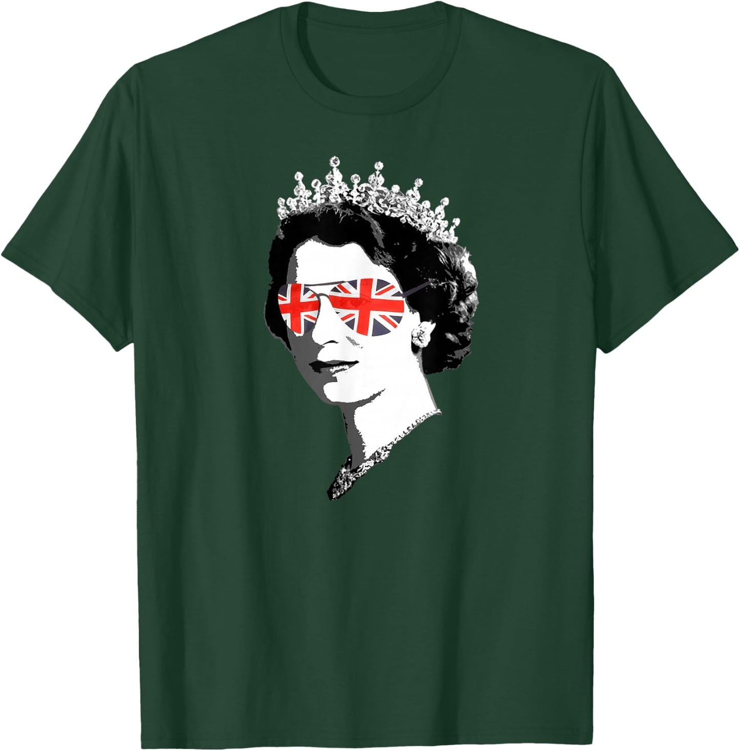 Queen Elizabeth II Sunglasses British Crown Union Jack T-Shirt - T-Shirt | Forest