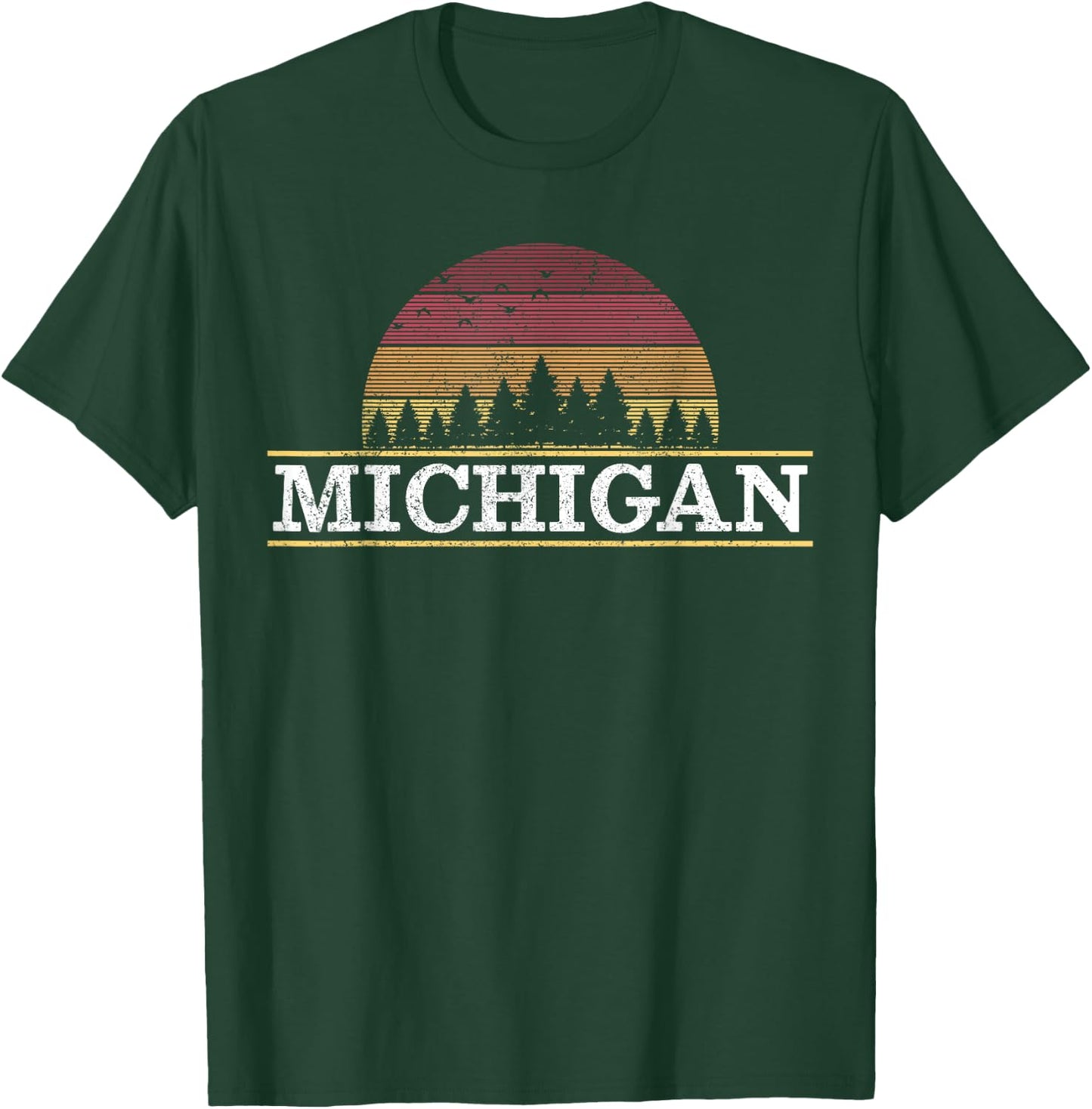Michigan Vintage Retro Nature Outdoor Souvenir Gift T-Shirt - T-Shirt | Forest