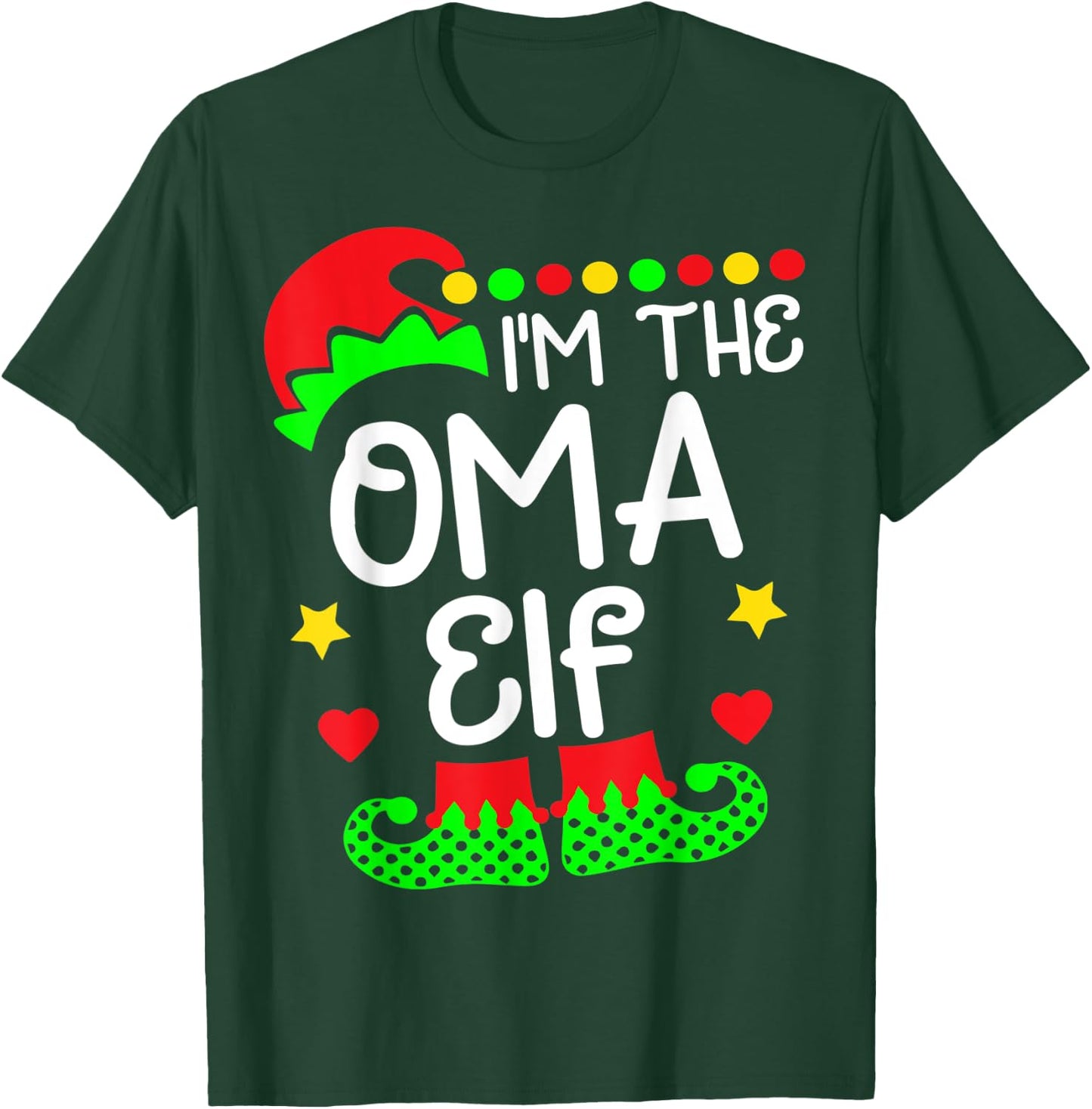I'm The Oma Elf Shirt Christmas Family Elf Costume T-Shirt - T-Shirt | Forest