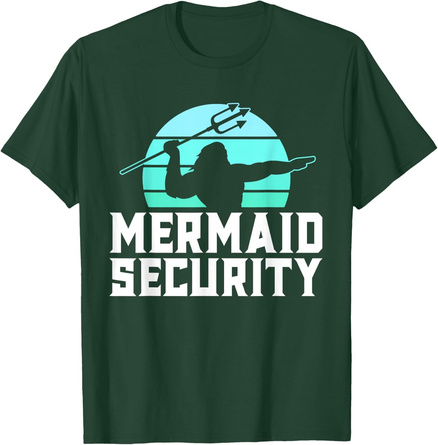 Mermaid Security Shirt Men's Boys Swimmer Dad Merdad Trident T-Shirt - T-Shirt | Forest