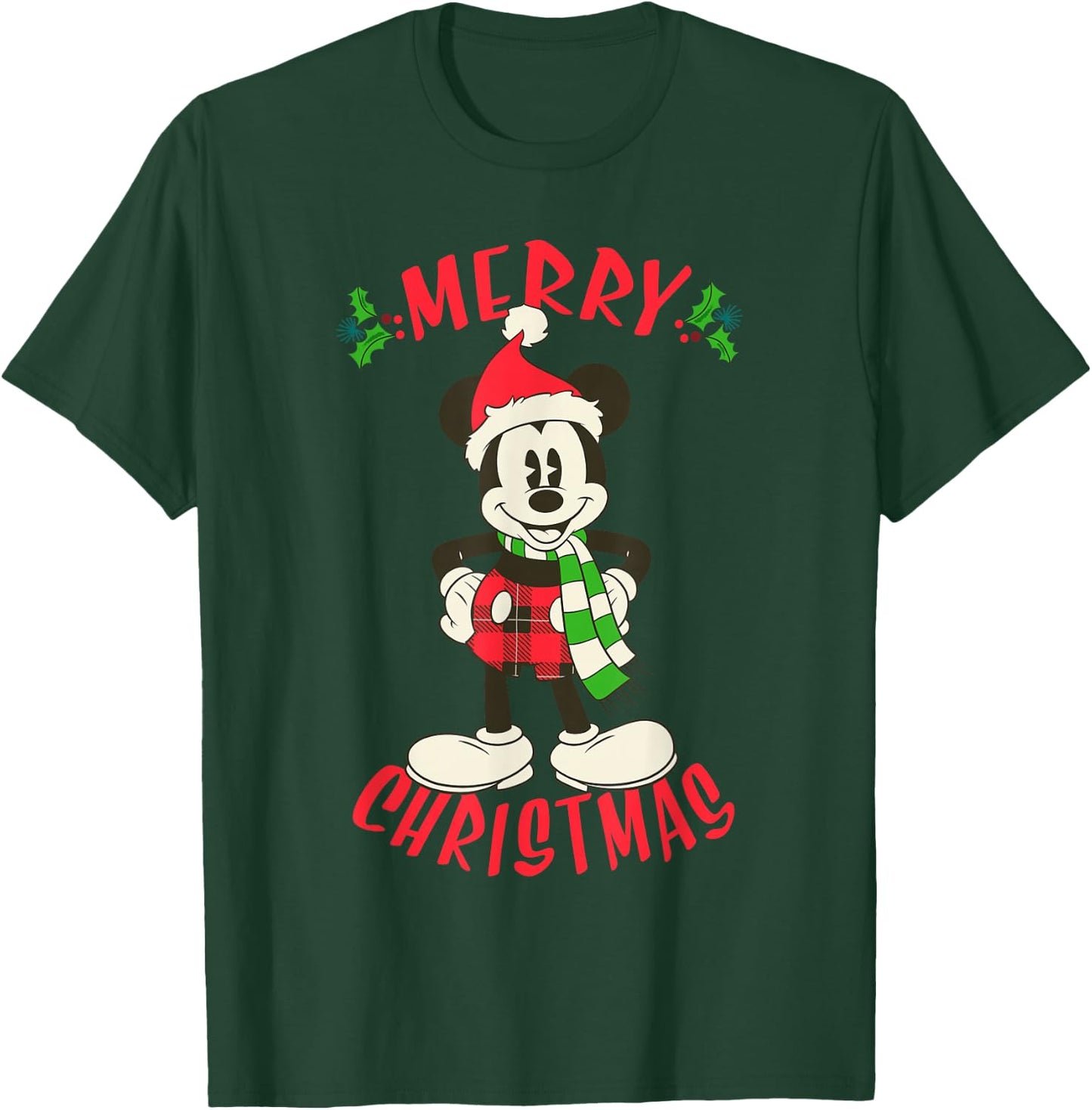 Disney Vintage Mickey Mouse Christmas Holiday T-Shirt - T-Shirt | Forest