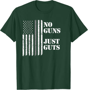 Corrections Officer Shirt, No Guns Just Guts, Gray Line T-Shirt - T-Shirt | Forest