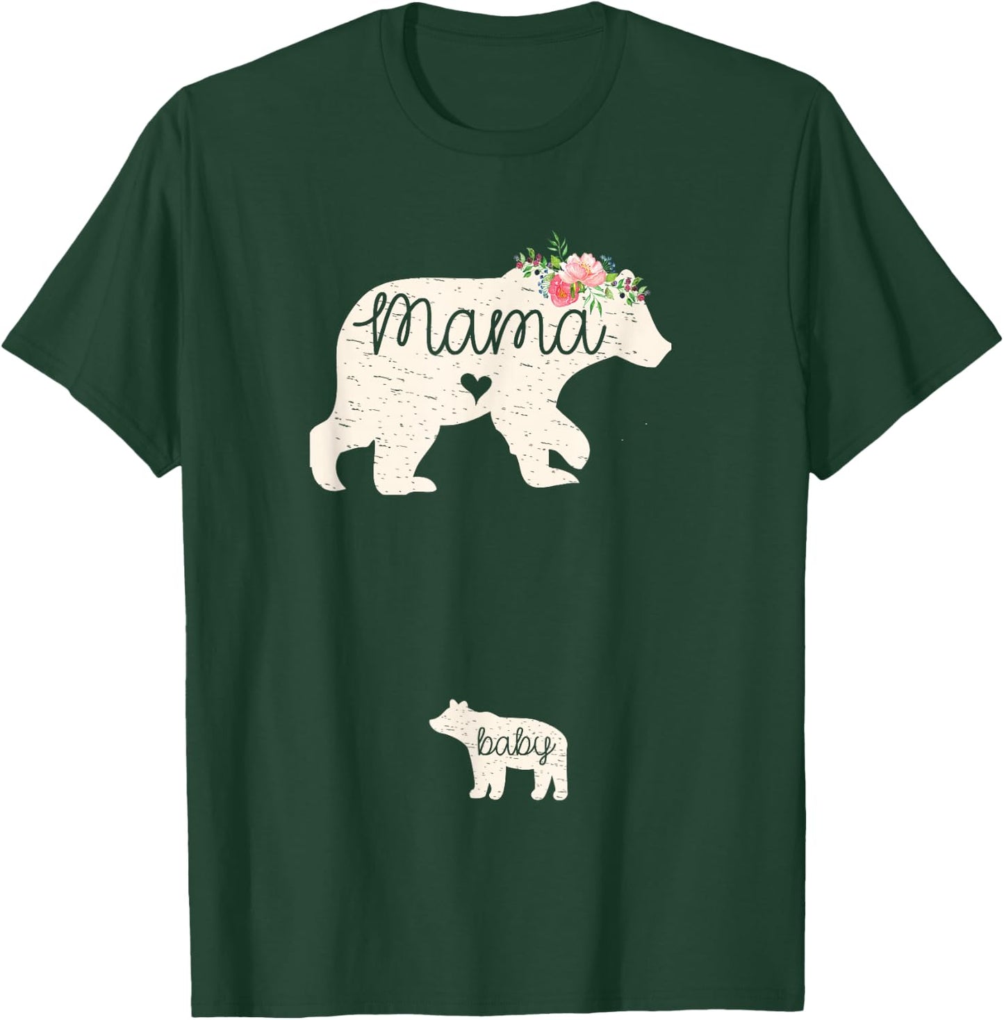 Mama & Baby Bear Cute Pregnancy Announcement Mom To Be Gift T-Shirt - T-Shirt | Forest