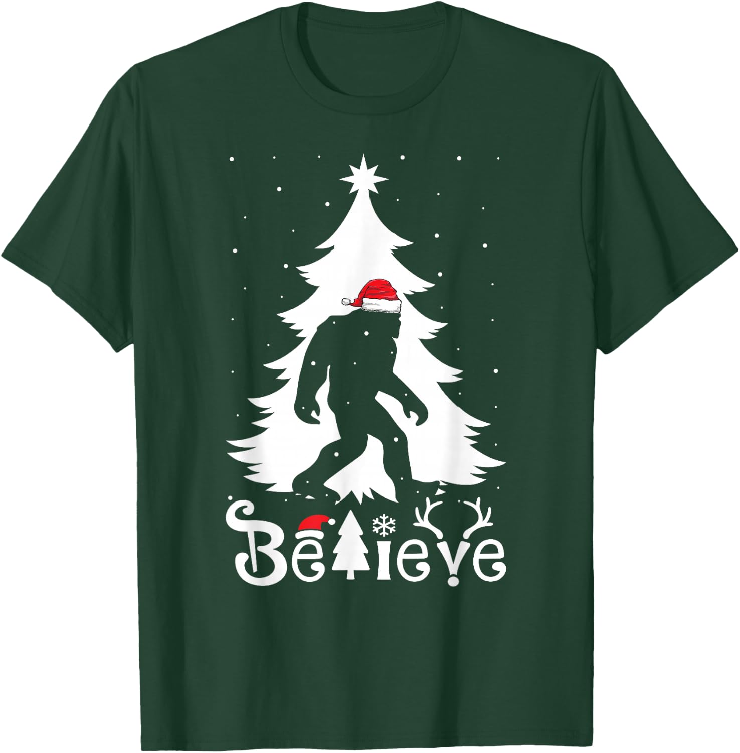 Bigfoot Boys Girls Funny Christmas T-Shirt - T-Shirt | Forest
