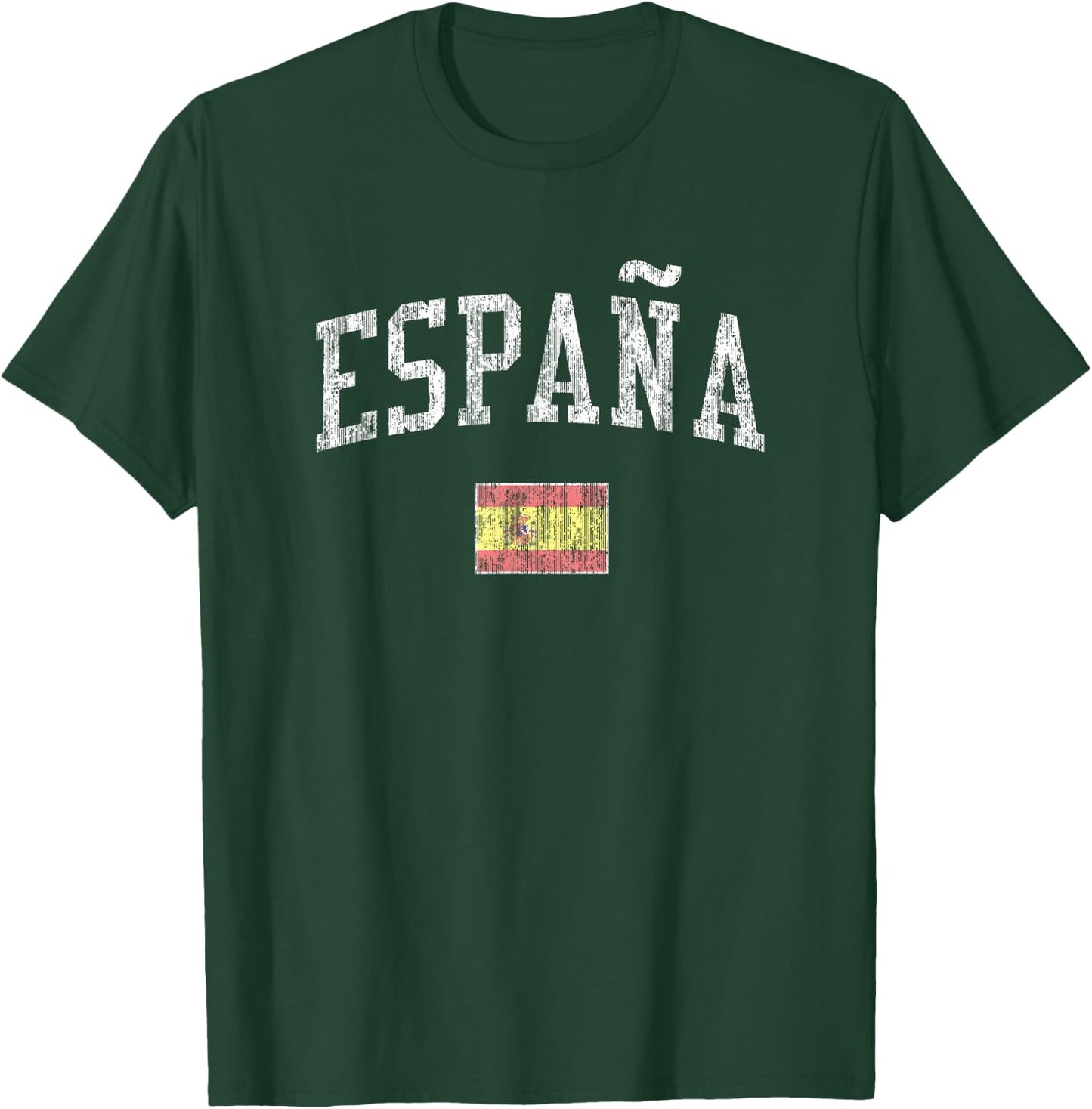 Spain Vintage Sports Design Spanish Flag Espana T-Shirt - T-Shirt | Forest
