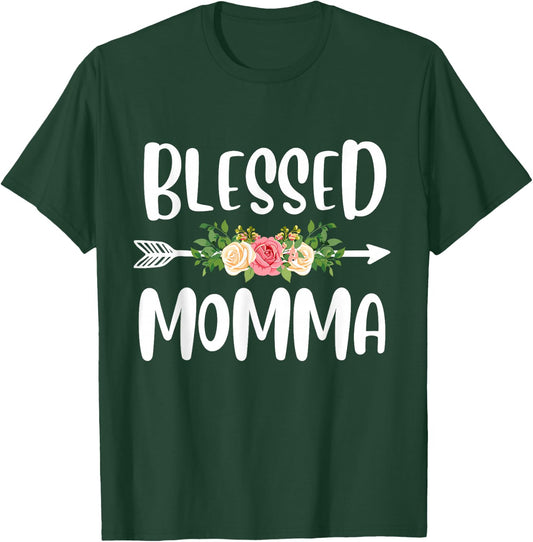Blessed to be called Momma Floral Arrow Design Mothers Day T-Shirt - T-Shirt | Forest