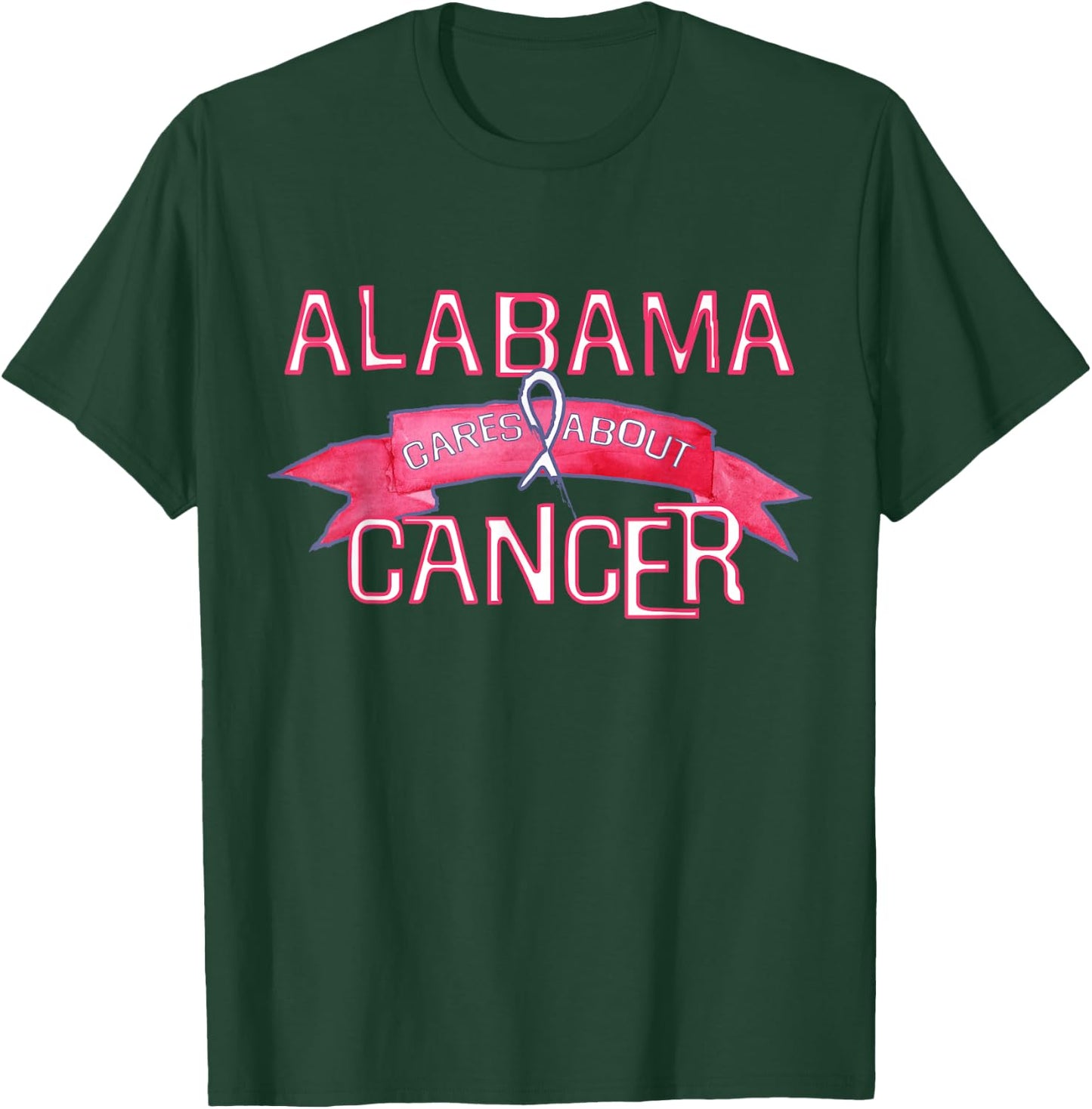 ALABAMA Cares About Breast Cancer Support Breast Cancer T-Shirt - T-Shirt | Forest