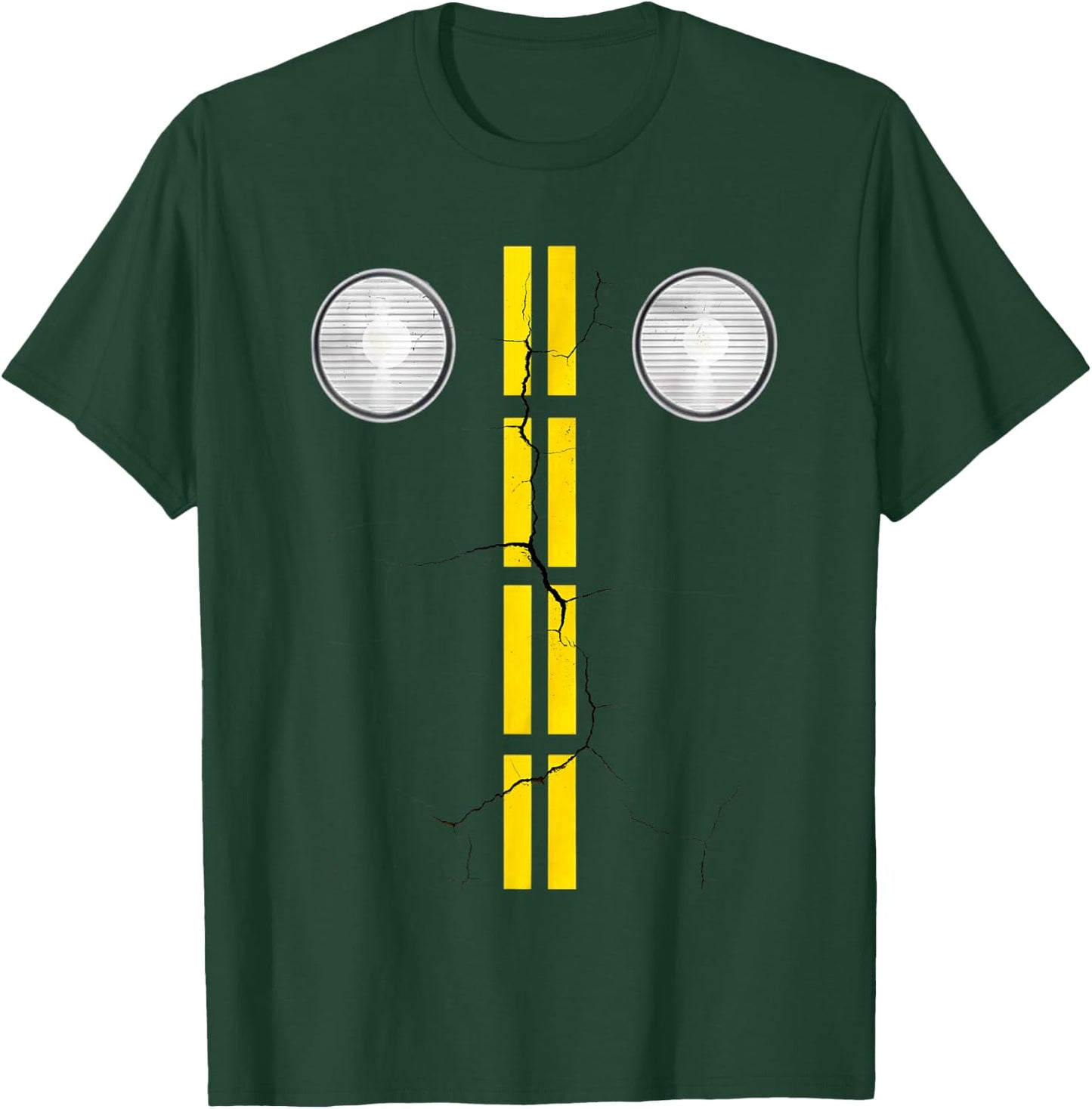 Funny headlights with street markings, Halloween T-Shirt - T-Shirt | Forest