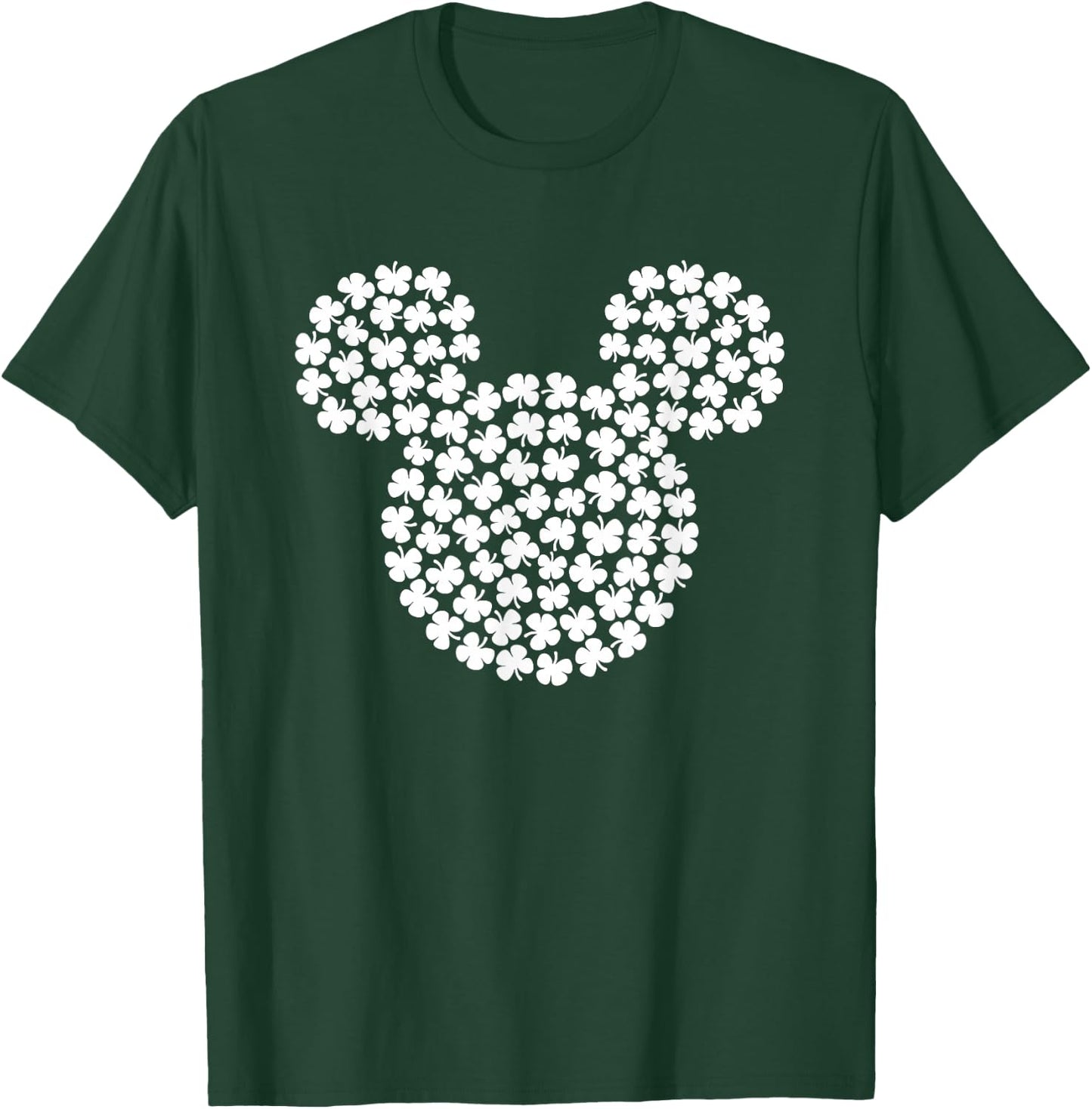 Disney Mickey Mouse White 4-Leaf Clovers St. Patrick's Day T-Shirt - T-Shirt | Forest