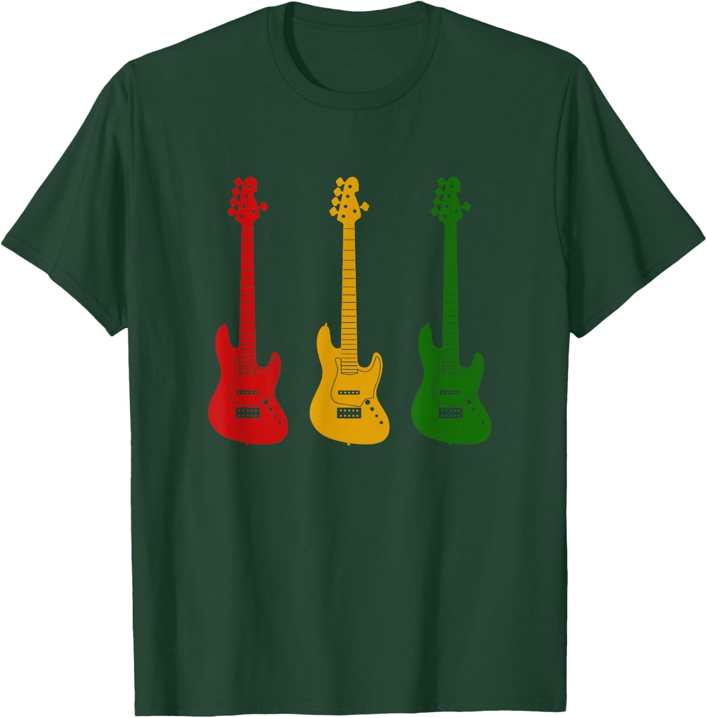 HABB T's Rastafarian Rasta Guitar for Reggae Lovers T-Shirt - T-Shirt | Forest