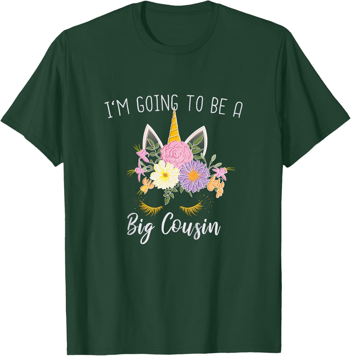 Going to be a Big Cousin Girls Unicorn T-Shirt - T-Shirt | Forest
