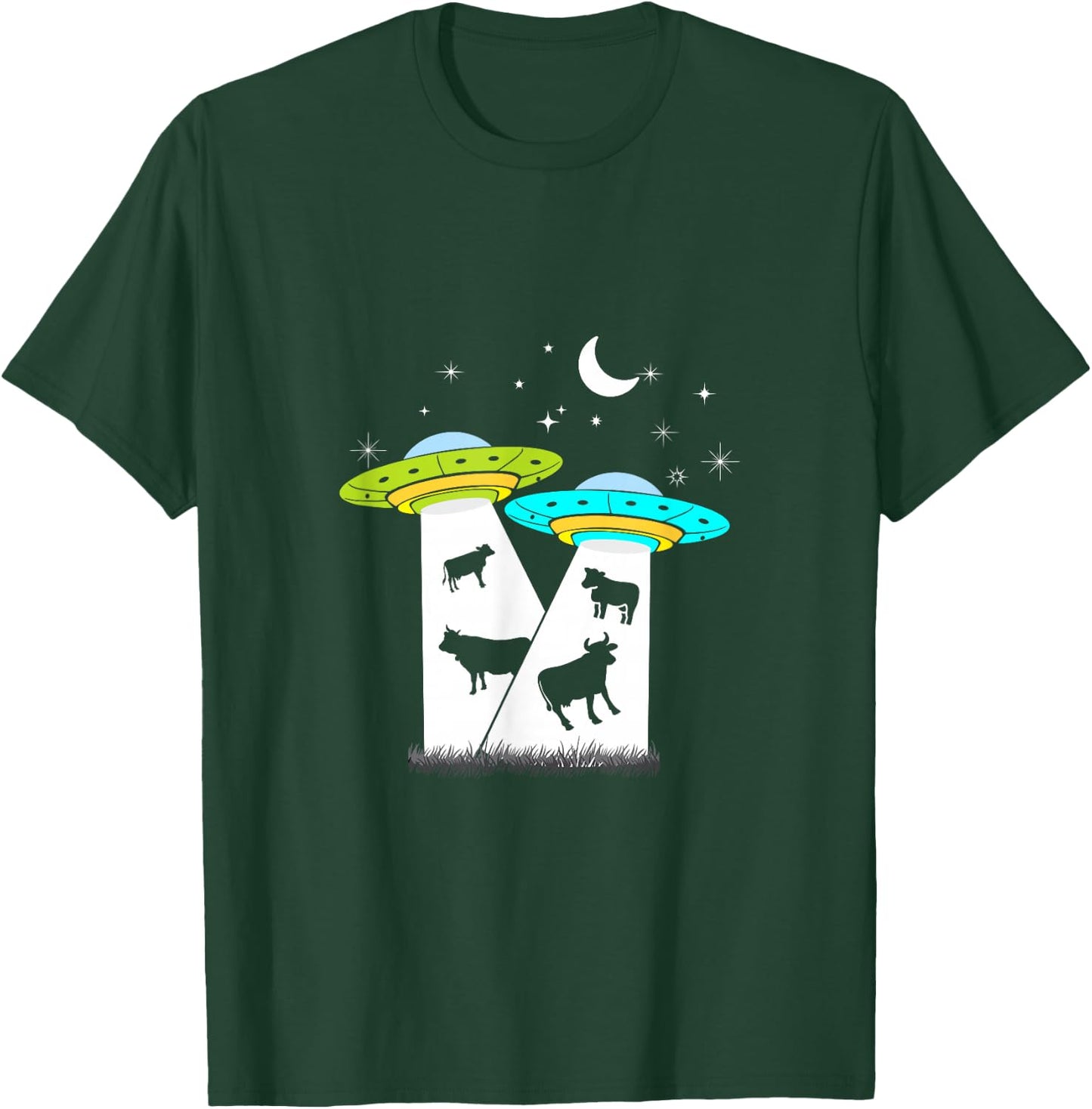 Alien Cow Abduction UFO Area Free the Aliens Shirt T-Shirt - T-Shirt | Forest