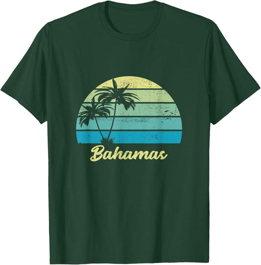 Bahamas Souvenir T Shirt Vacation Vintage Palm T-Shirt - T-Shirt | Forest
