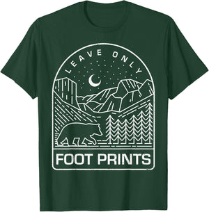 Leave Only Foot Prints Nature and National Park T-Shirt - T-Shirt | Forest