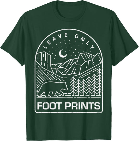 Leave Only Foot Prints Nature and National Park T-Shirt - T-Shirt | Forest