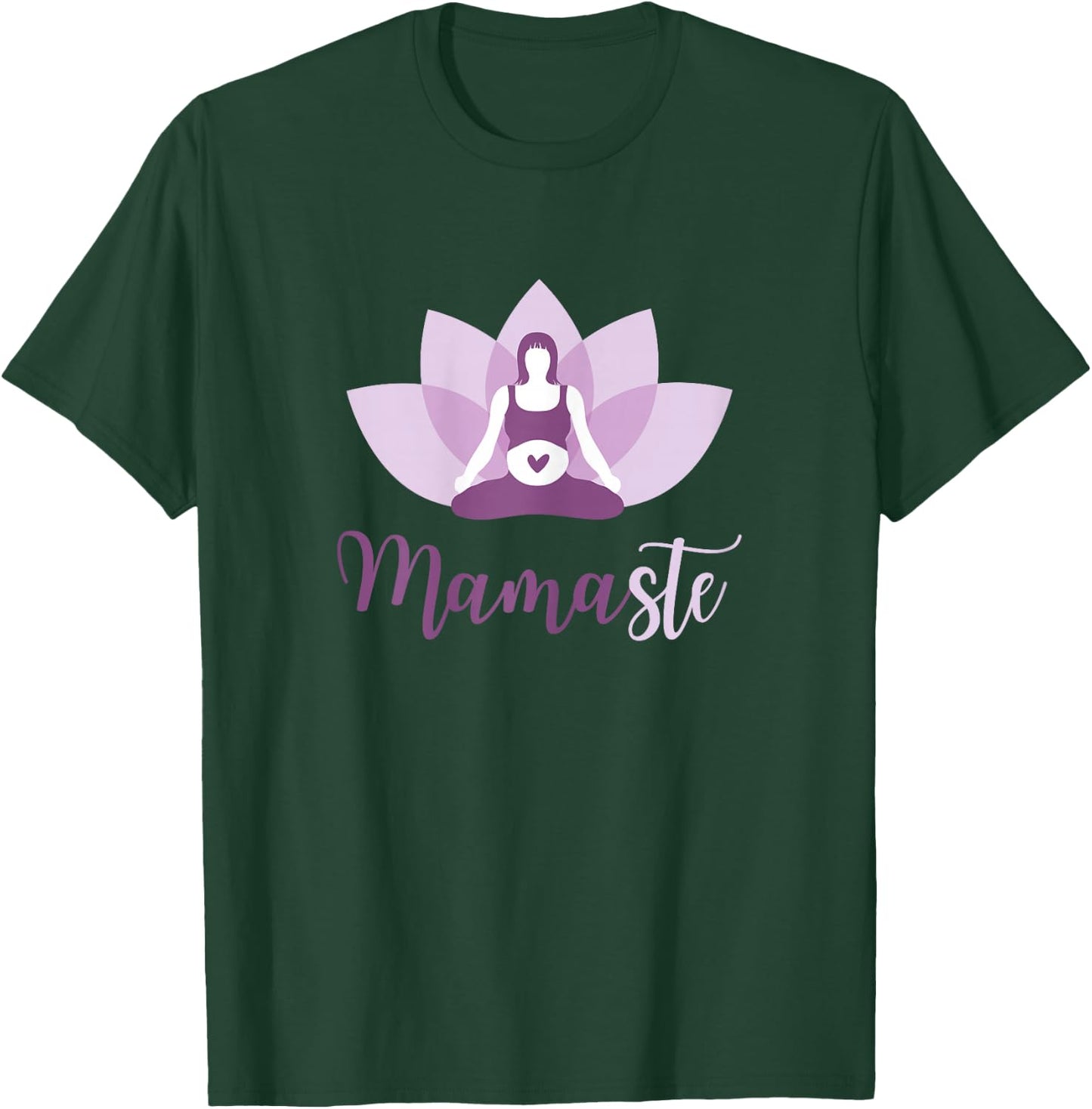 Yoga Pregnant Mum | Namaste Mamaste for Mother T-Shirt - T-Shirt | Forest