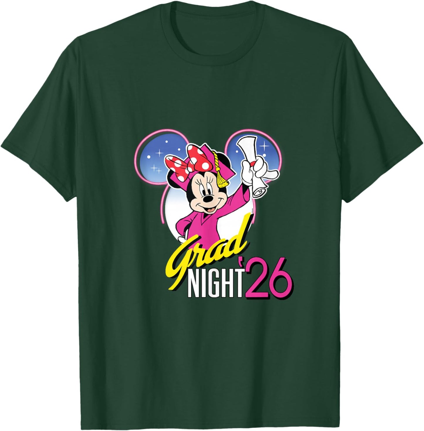 Disney Minnie Mouse Grad Night '26 Class of 2026 Graduation T-Shirt - T-Shirt | Forest