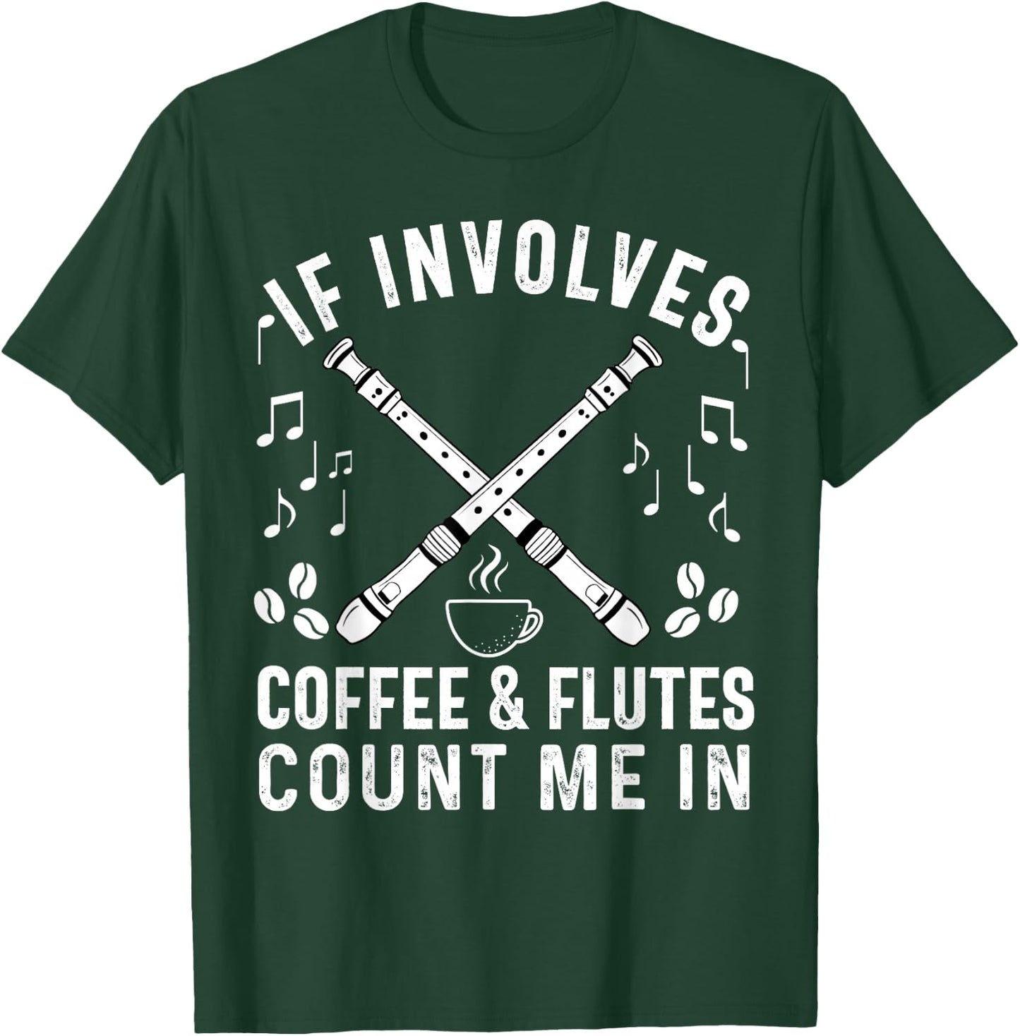 Flute Players Women Girl Mom Daughter Flutist Marching Band T-Shirt - T-Shirt | Forest