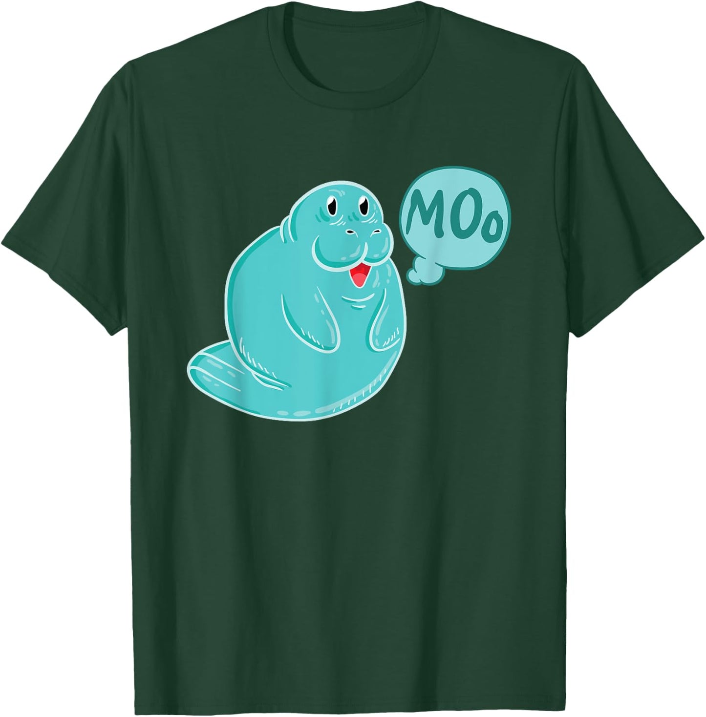 Manatee Sea Cow Moo Funny Manatee Shirt Animal Gift T-Shirt - T-Shirt | Forest