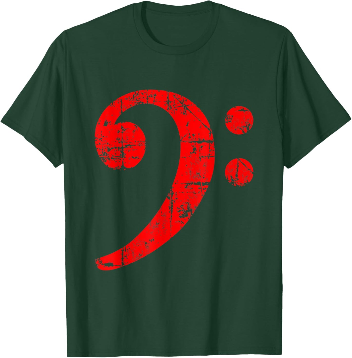 Bass Clef (Vintage Red) Bass Players T-Shirt - T-Shirt | Forest