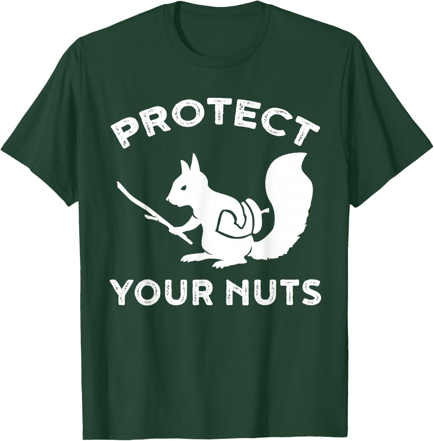 Eichhrnchen Kleidung Protect Your Nuts -Adults Cotton Black Squirrel Print Small T-Shirt - T-Shirt | Forest
