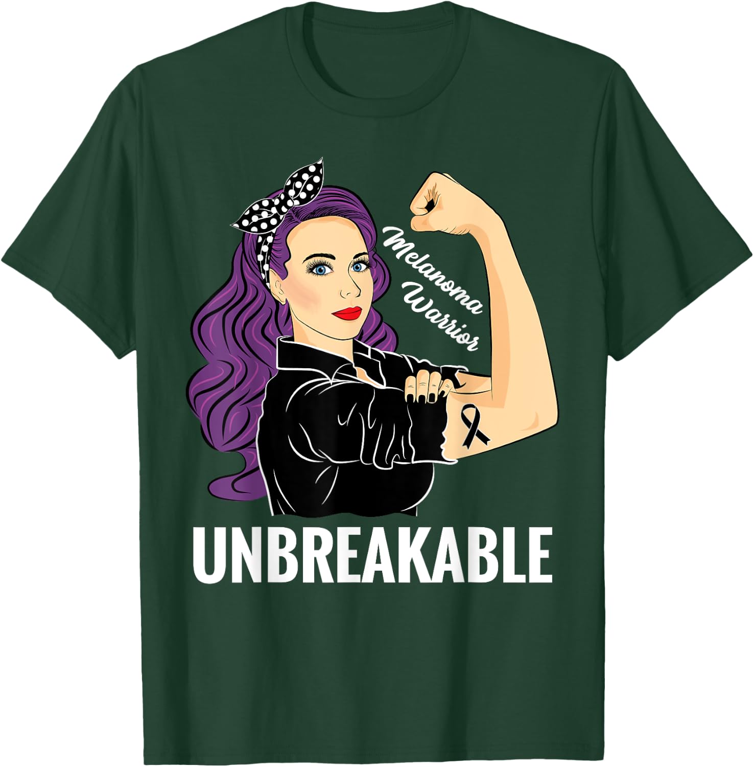 Melanoma Awareness Products Warrior Unbreakable T-Shirt - T-Shirt | Forest