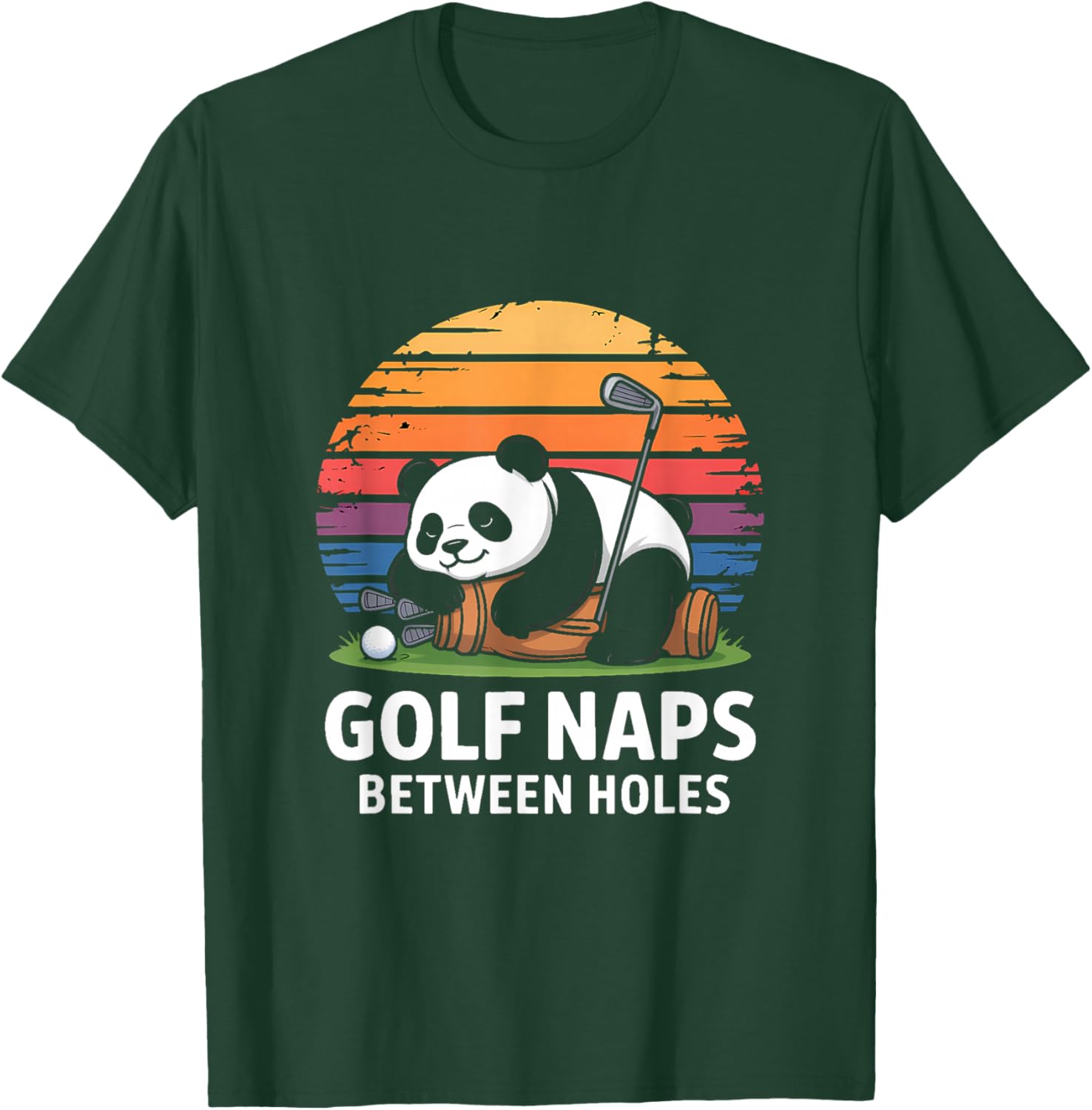 Golf Panda Bunch Naps Between Holes Funny Golfer T-Shirt - T-Shirt | Forest
