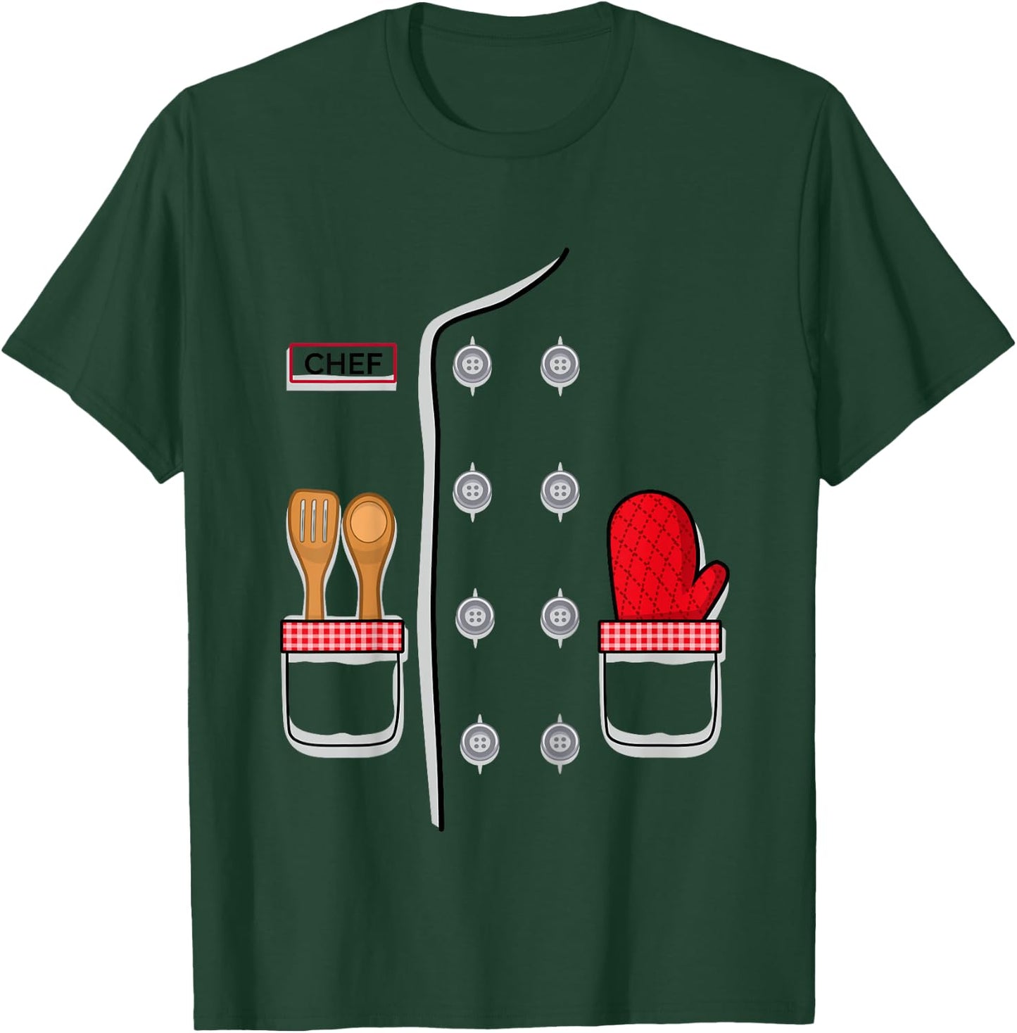 Kids Chef Costume for Kids Easy Halloween Outfit- Pro Cook Chef T-Shirt - T-Shirt | Forest