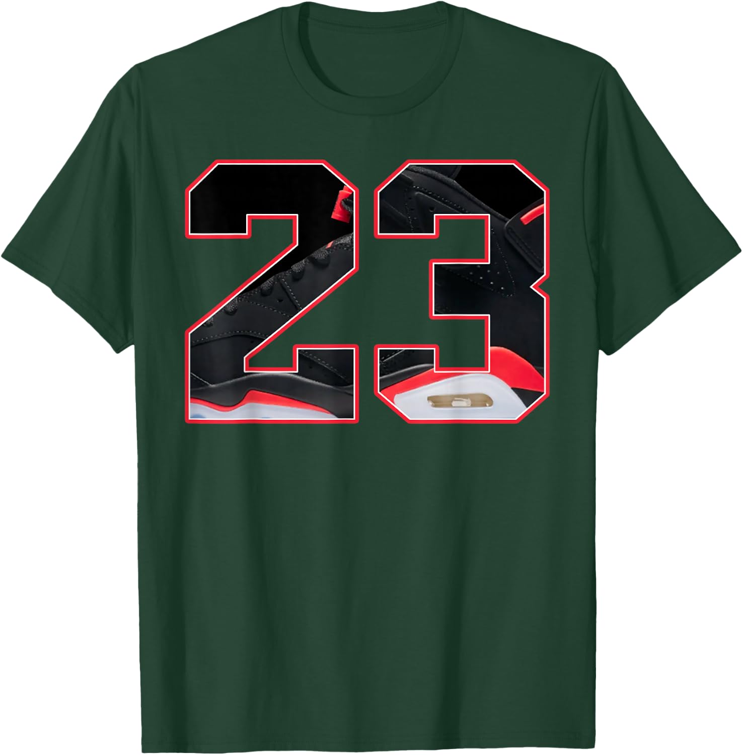Black Infrared 6s Outfits Matching Number 23 T-Shirt - T-Shirt | Forest