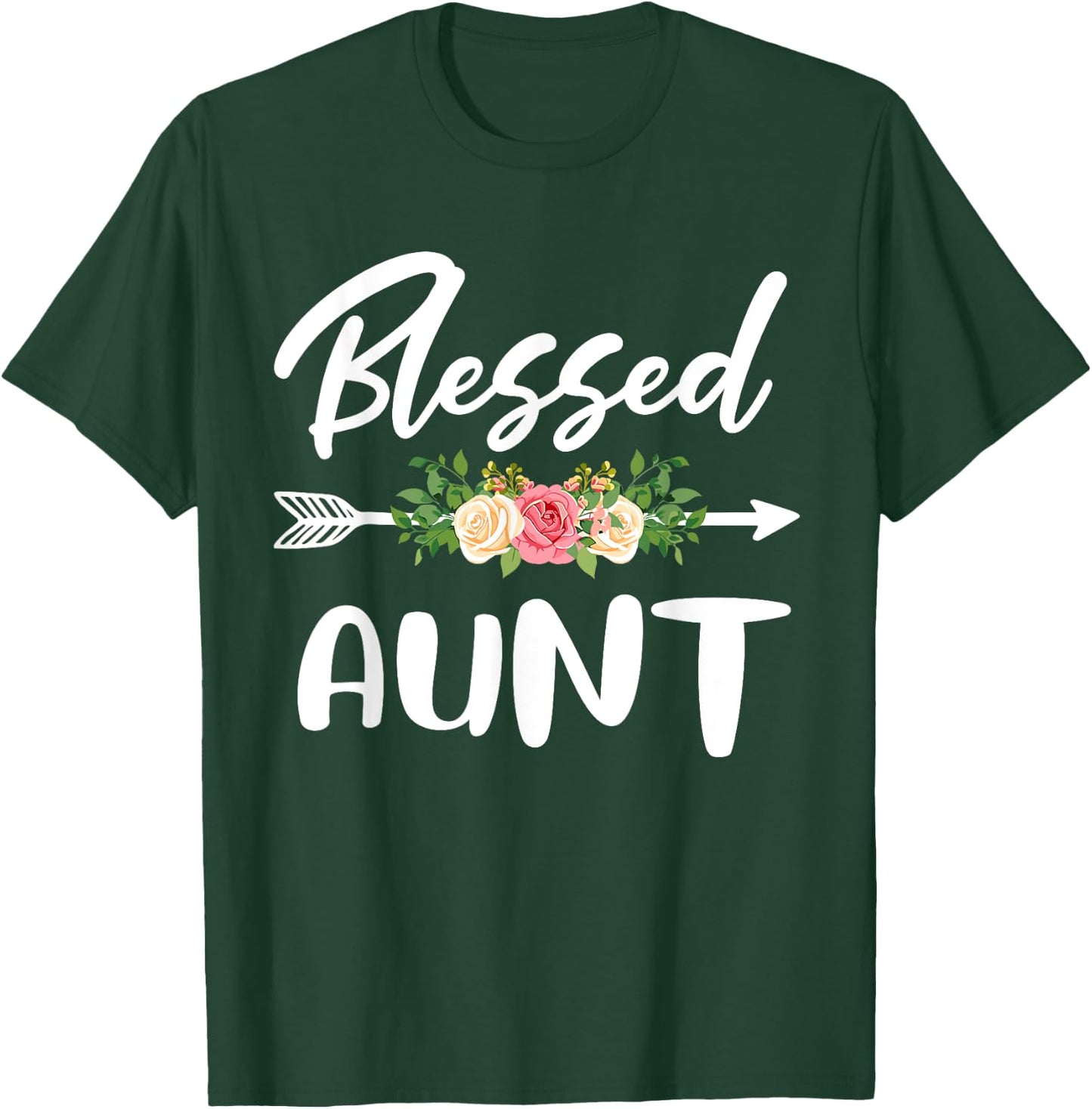 Blessed to be called Aunt Floral Arrow Design Mothers Day T-Shirt - T-Shirt | Forest