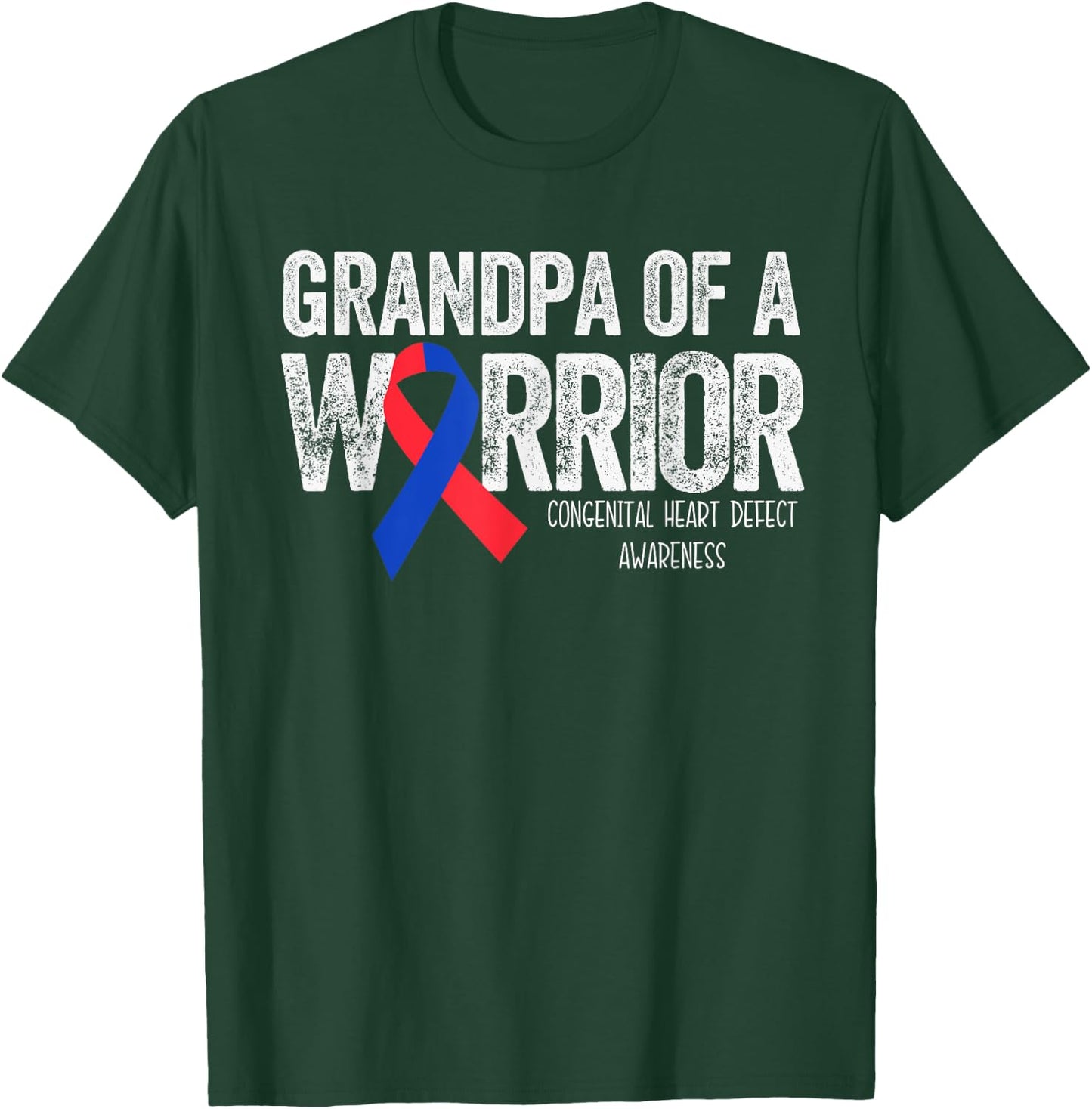 Grandpa of a Warrior T Shirt CHD Congenital Heart Defect T-Shirt - T-Shirt | Forest