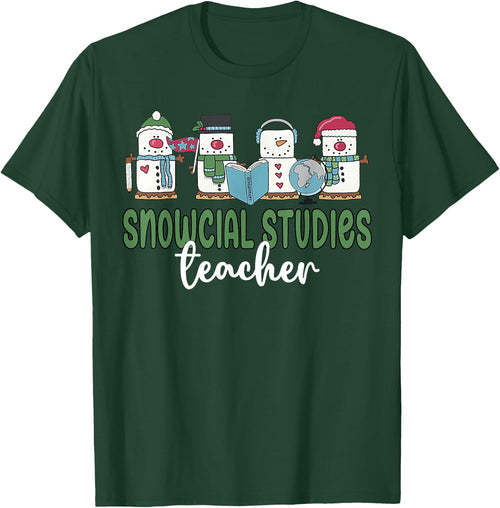 Social Studies Teacher Christmas Snowman Geography Teacher