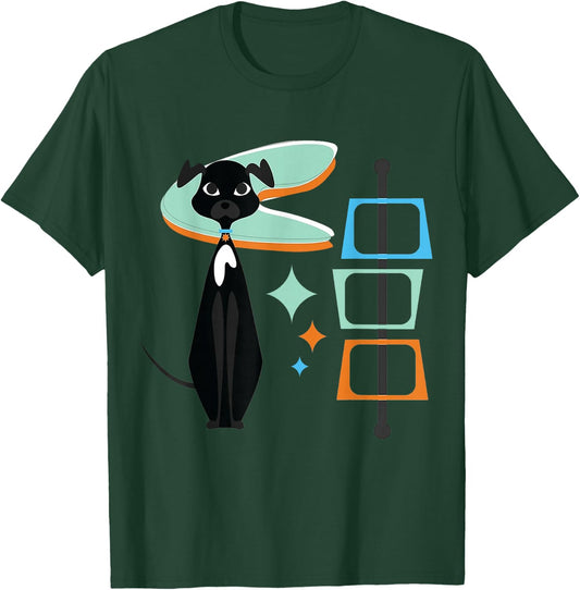 Retro Mid-Century Modern Dogs 50s 60s Style T-Shirt - T-Shirt | Forest